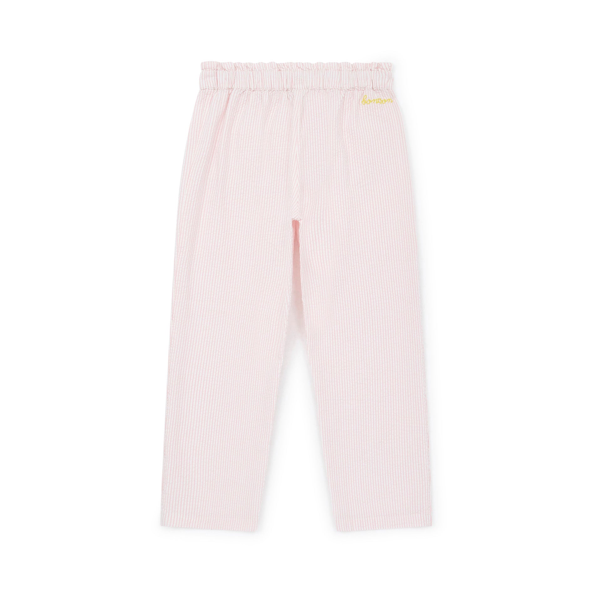 Girls Pink Stripes Cotton Trousers
