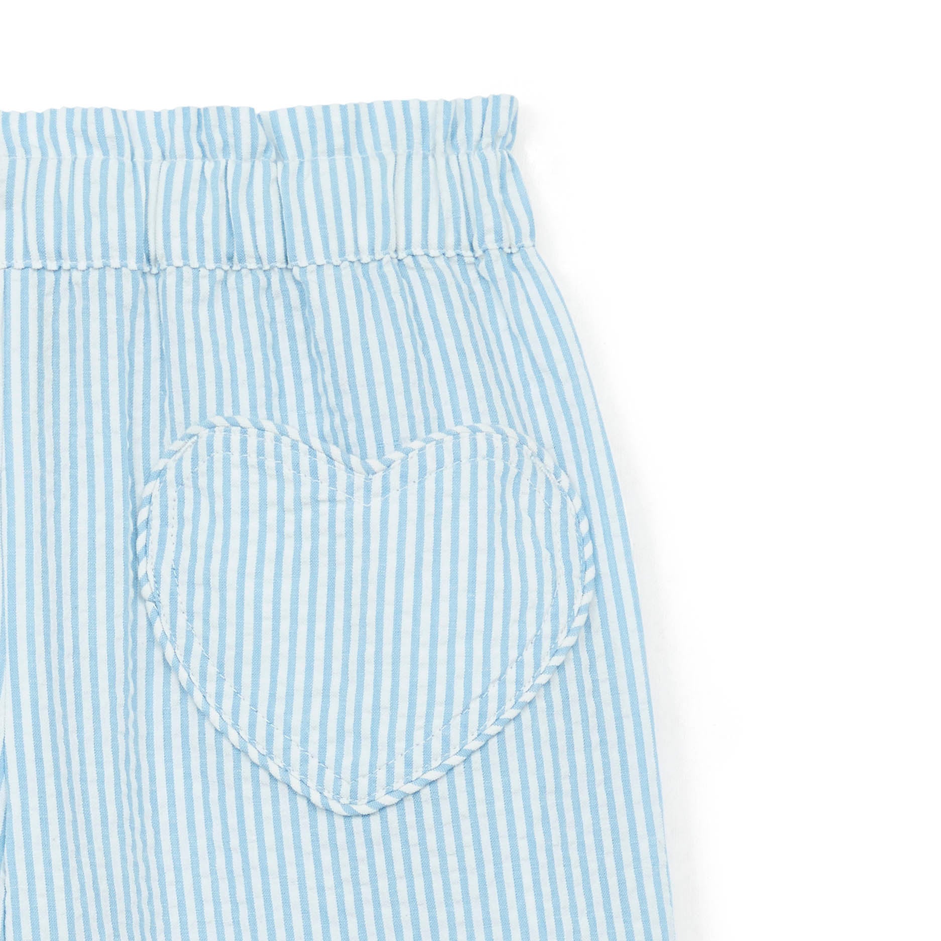 Girls Blue Stripes Cotton Trousers