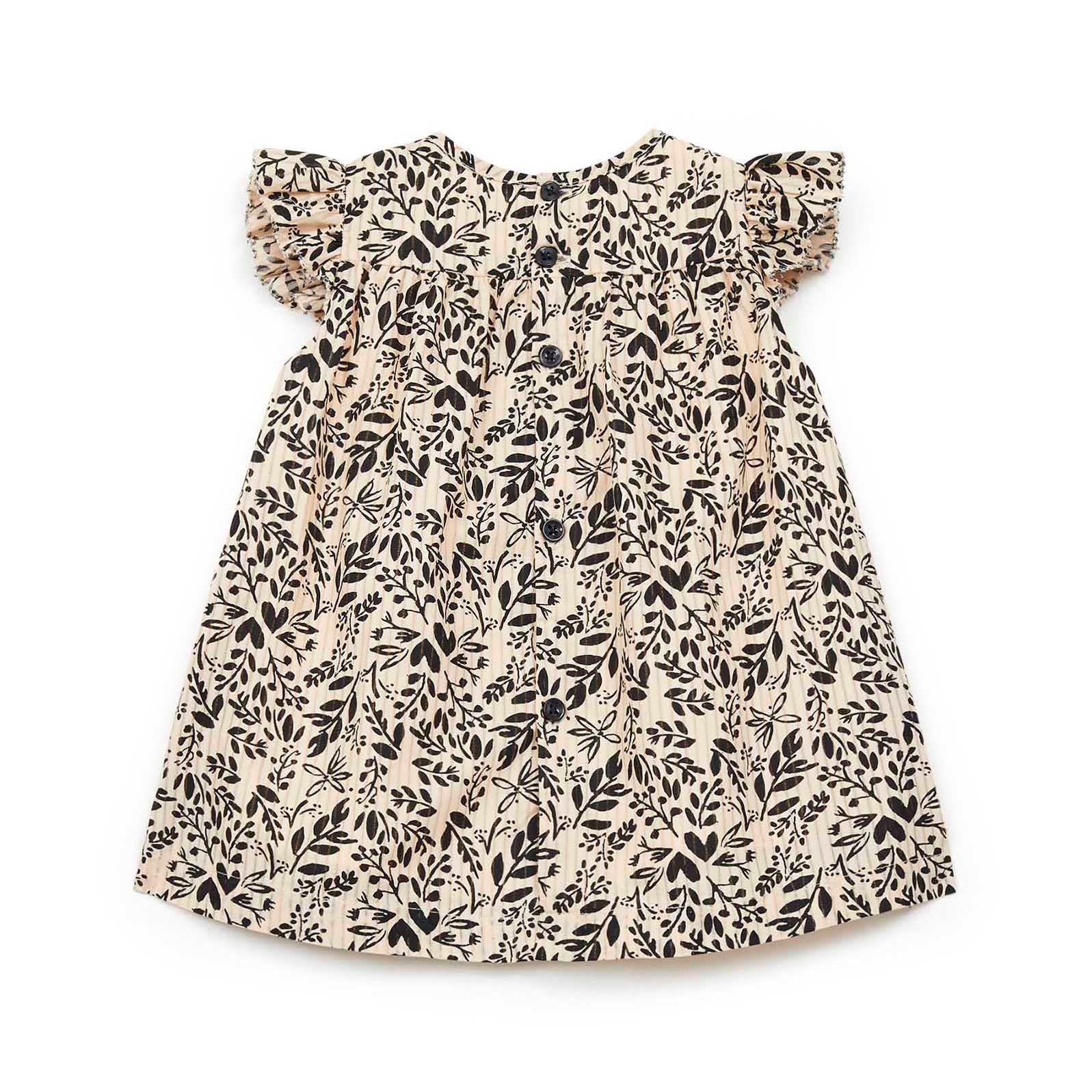 Baby Girls Beige Floral Cotton Dress