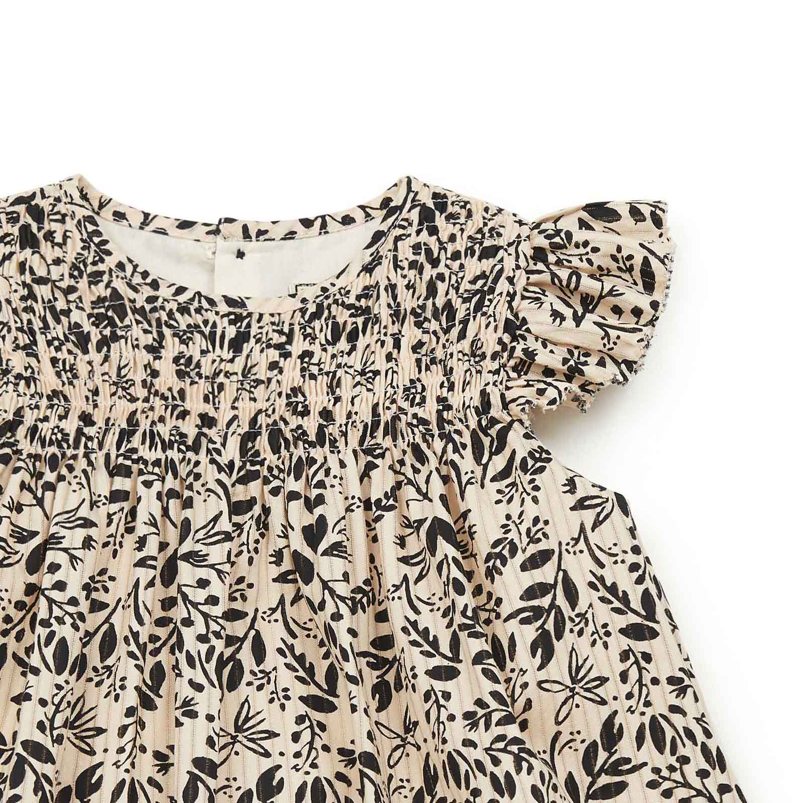 Baby Girls Beige Floral Cotton Dress