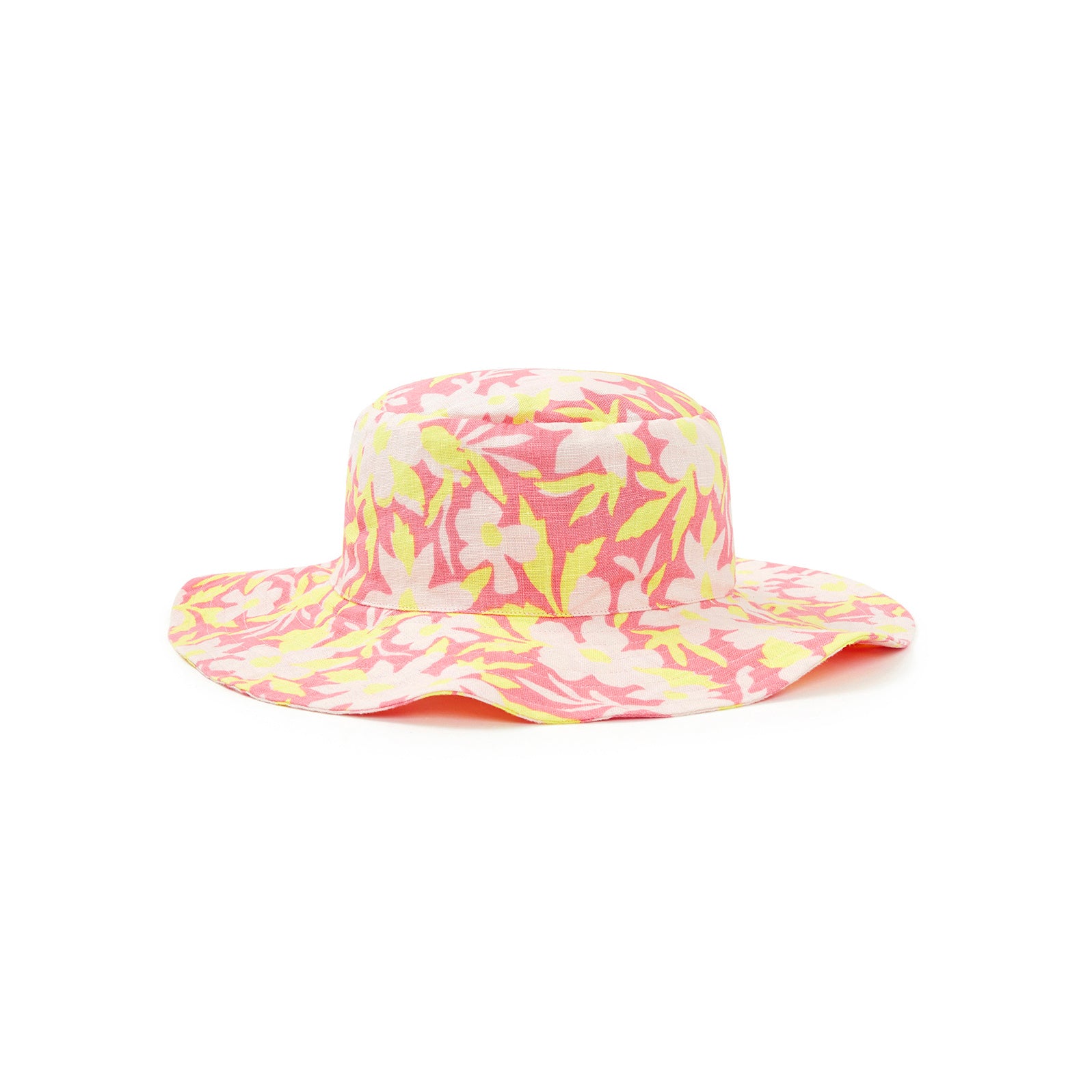 Girls Pink Flower Cotton Hat