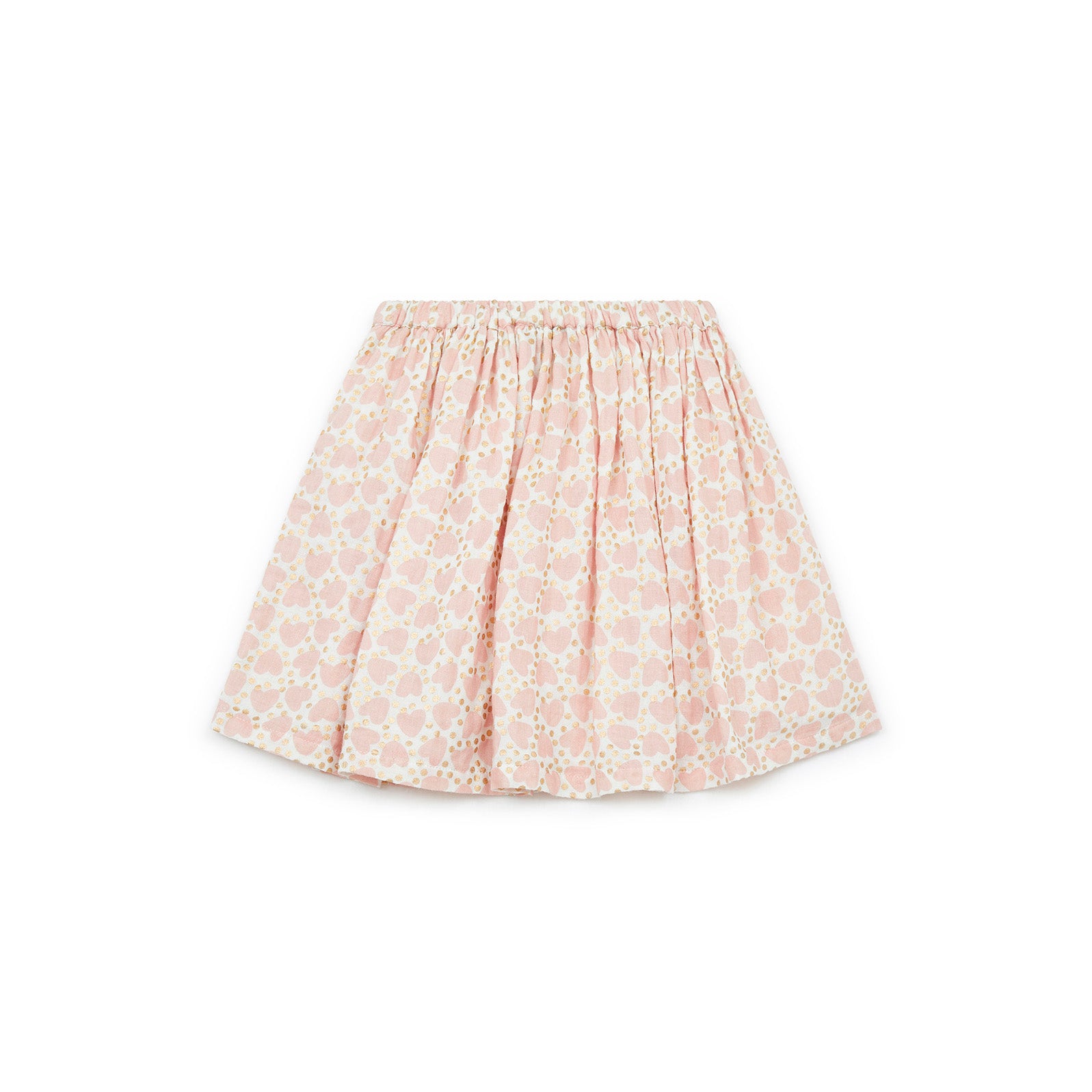 Girls Pink Heart Cotton Skirt