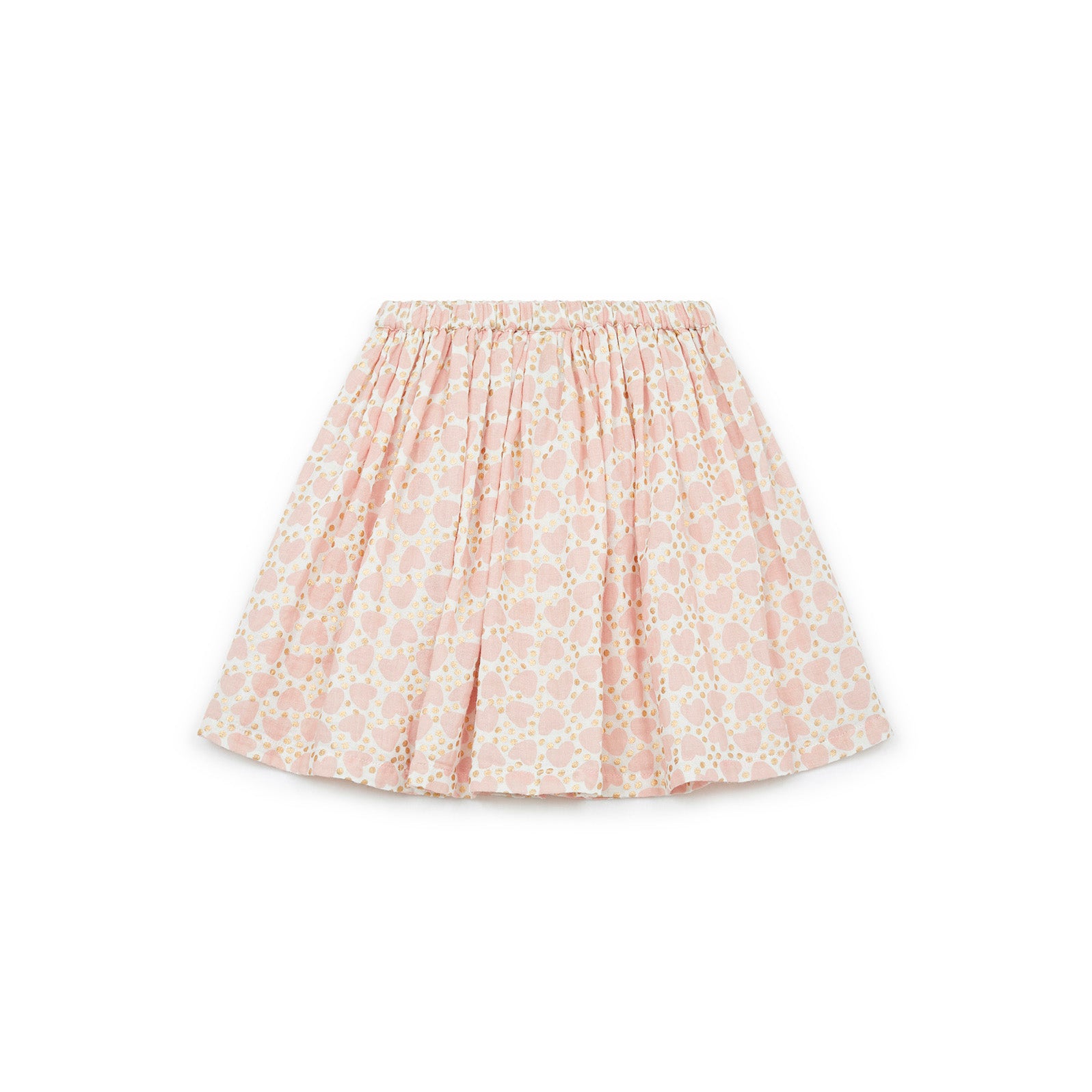 Girls Pink Heart Cotton Skirt