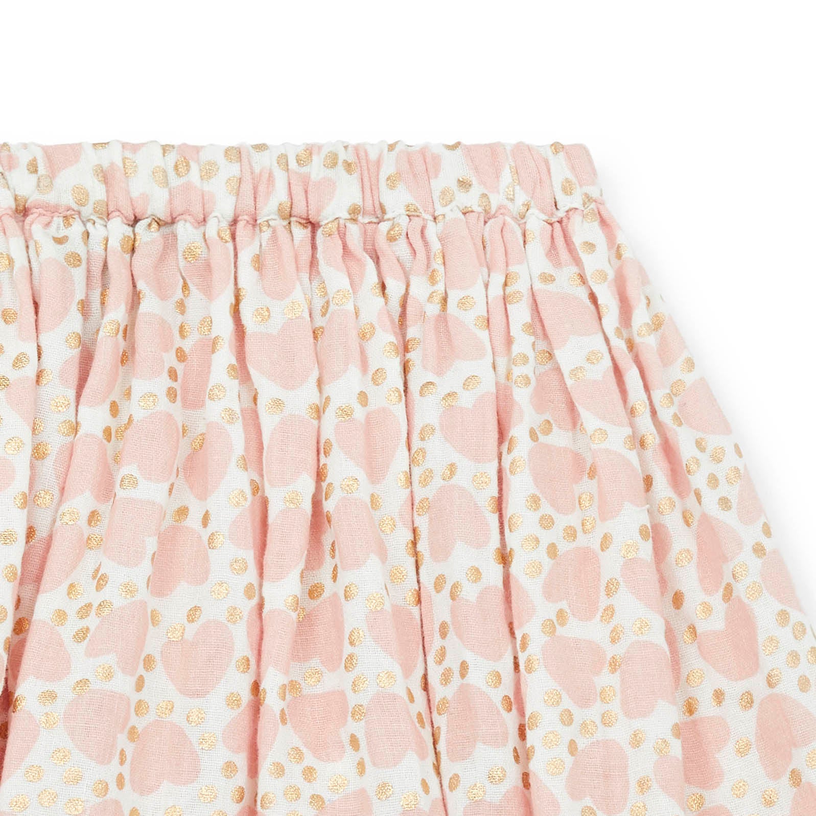 Girls Pink Heart Cotton Skirt
