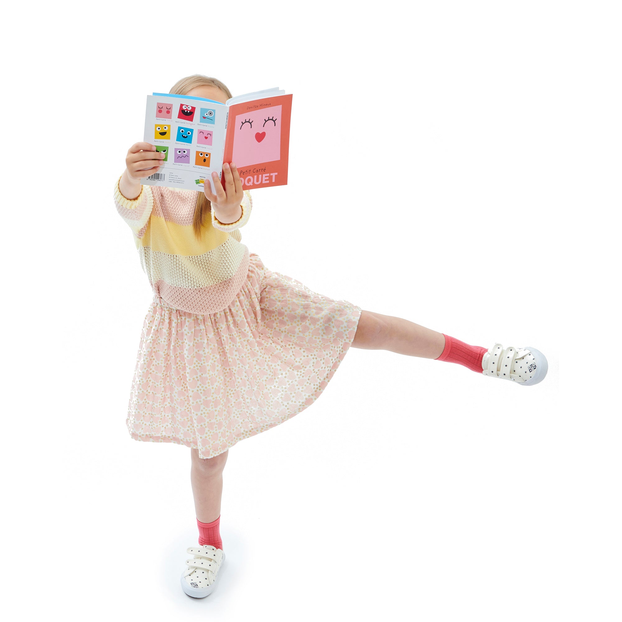 Girls Pink Heart Cotton Skirt