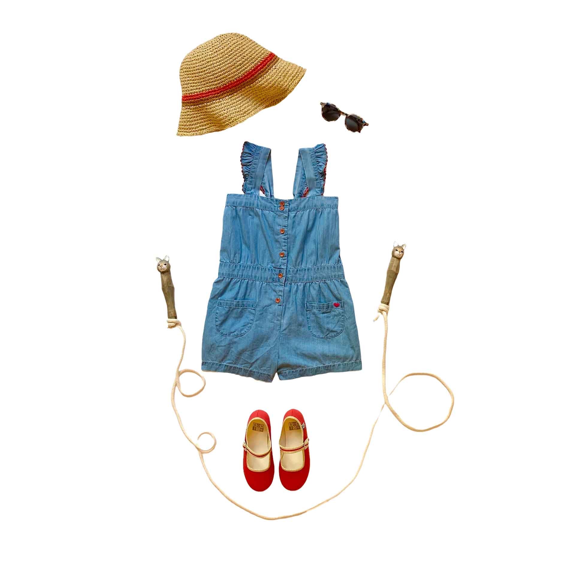 Girls Blue Denim Jumpsuit
