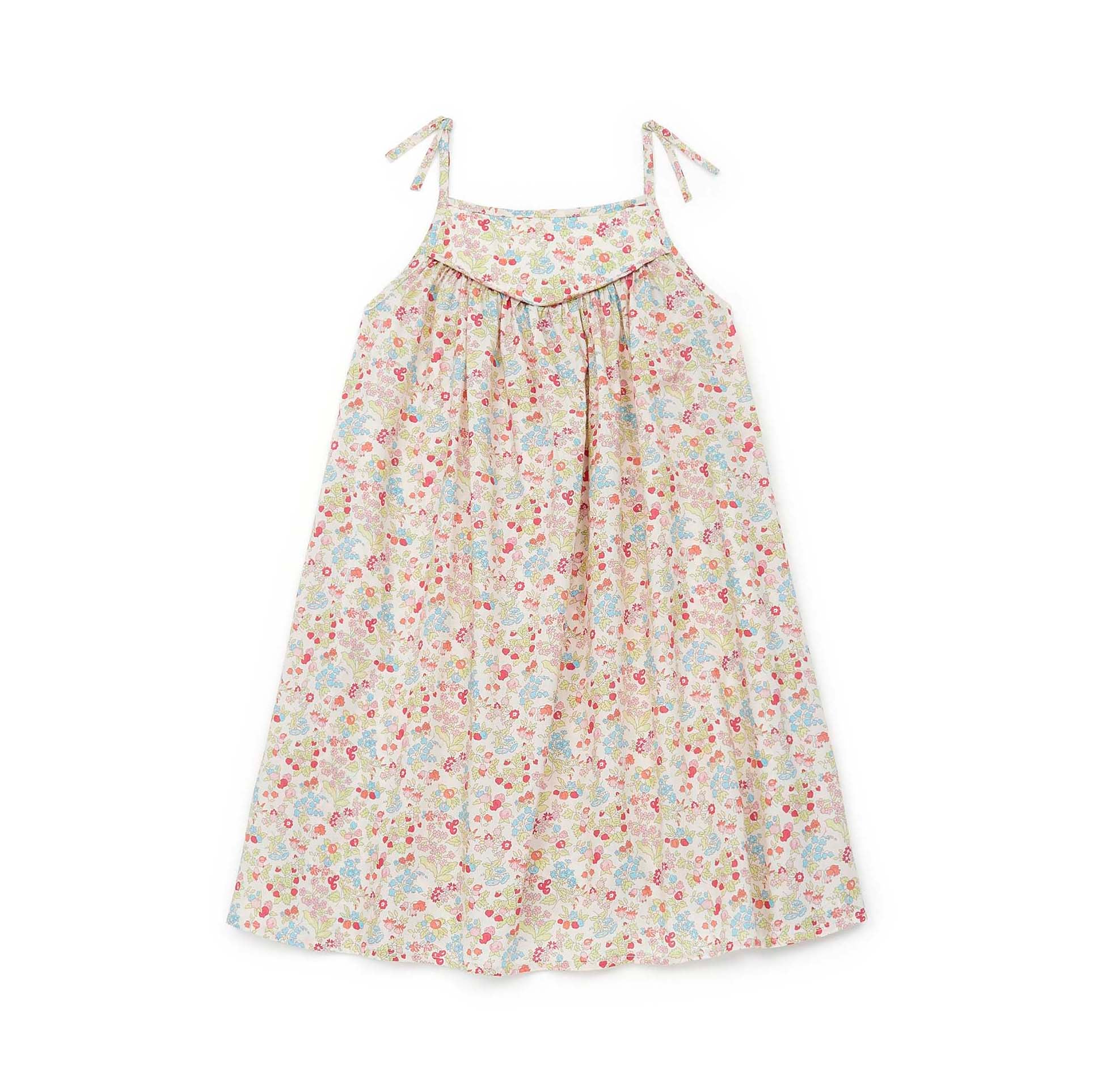 Girls Pink Floral Cotton Dress