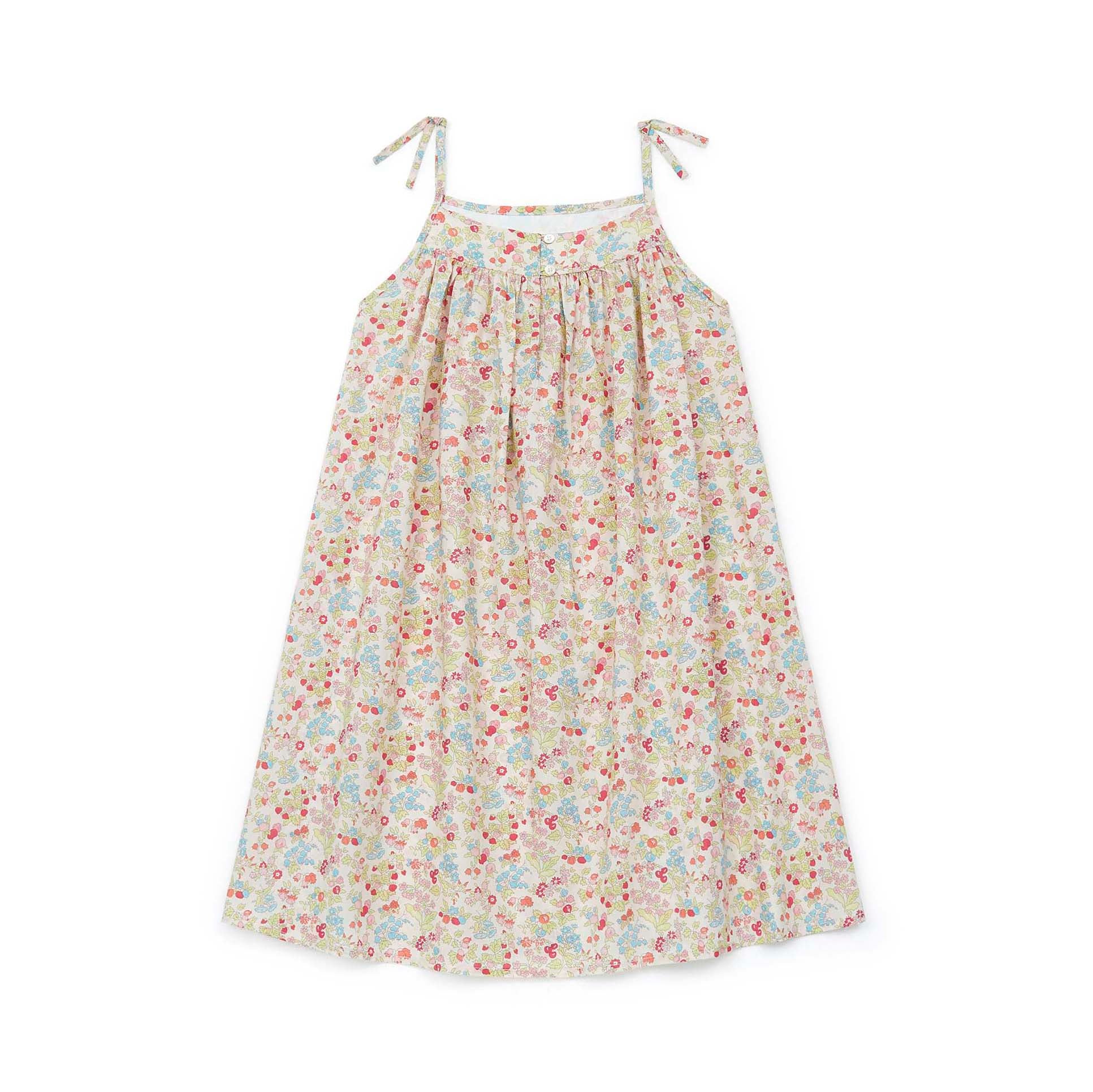 Girls Pink Floral Cotton Dress