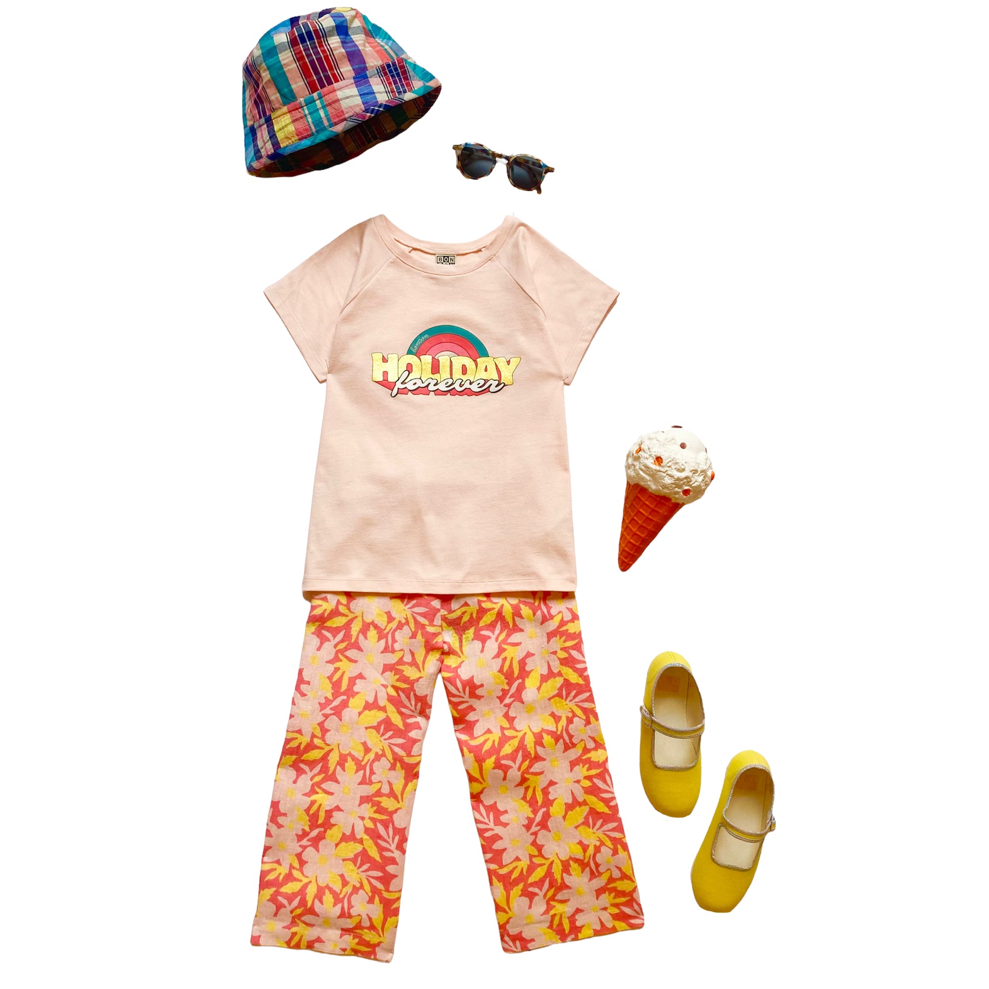 Girls Pink Printed Cotton T-Shirt
