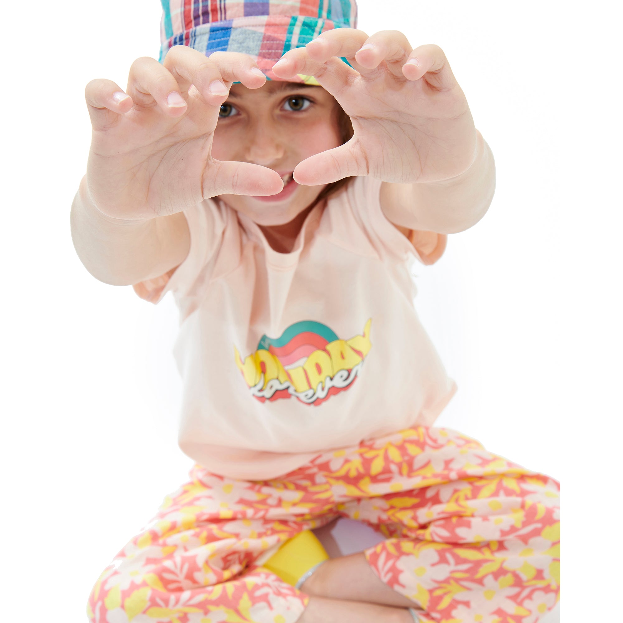 Girls Pink Printed Cotton T-Shirt