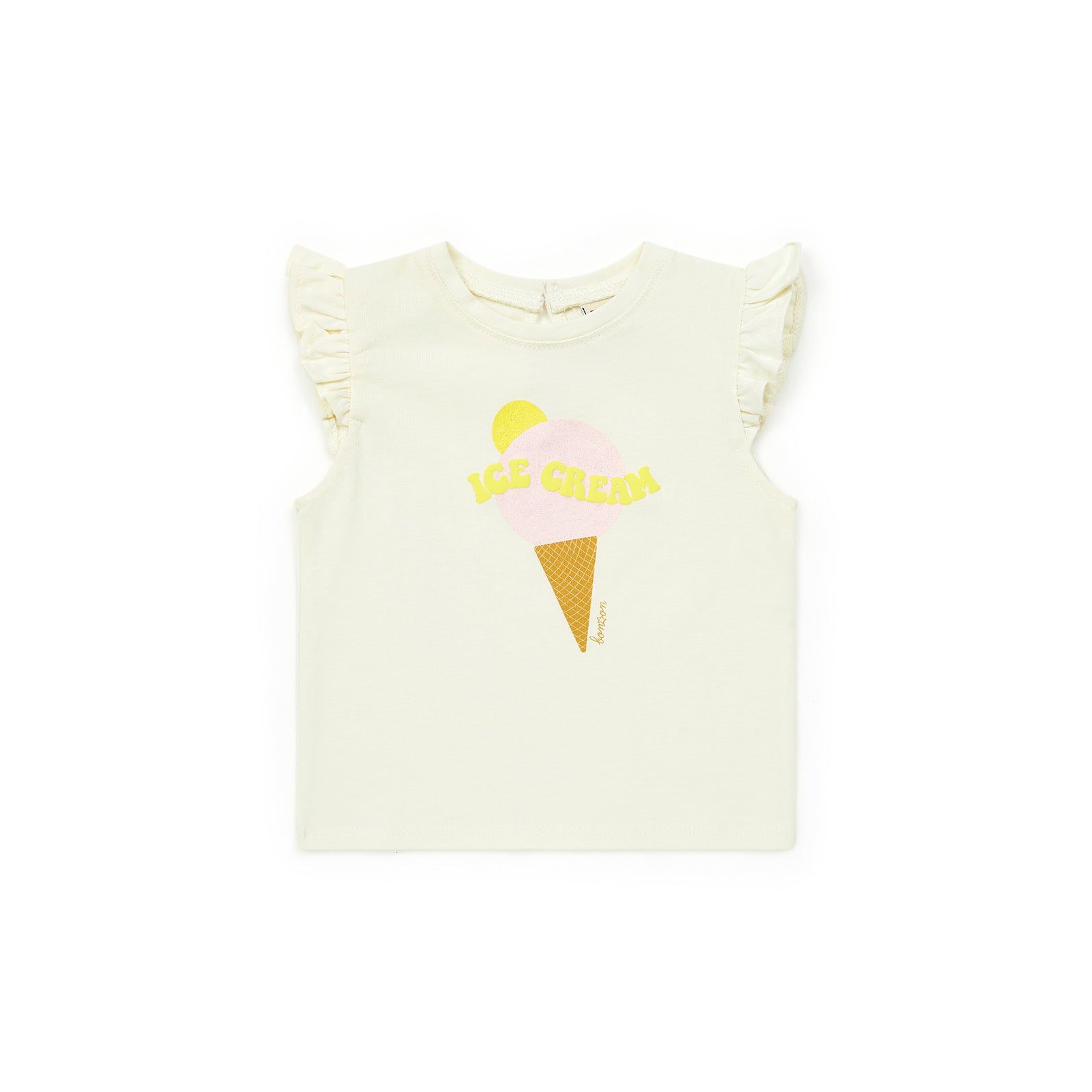 Baby Girls White Printed Cotton T-Shirt