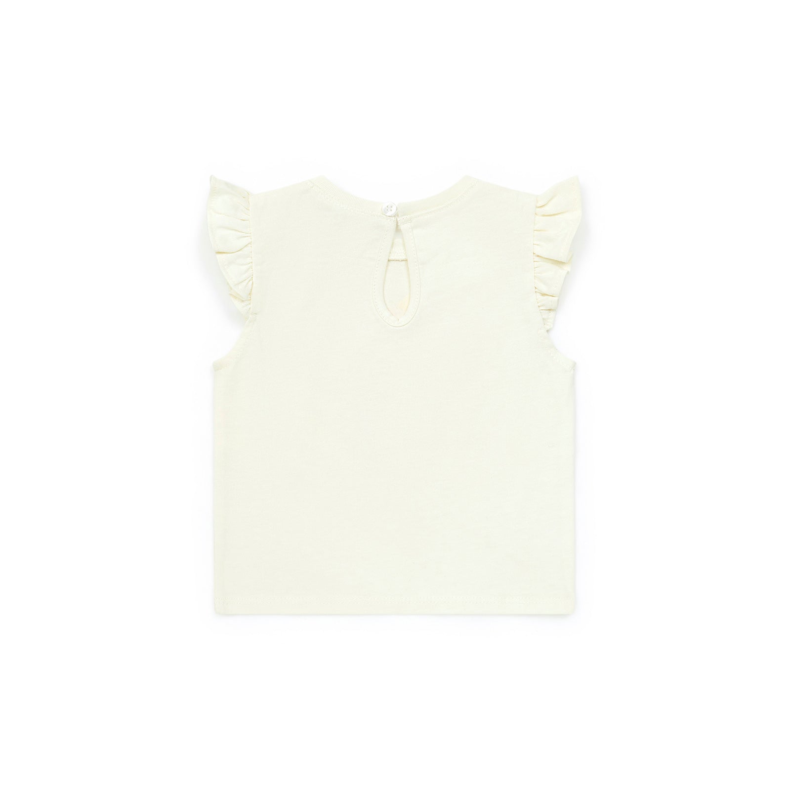Baby Girls White Printed Cotton T-Shirt