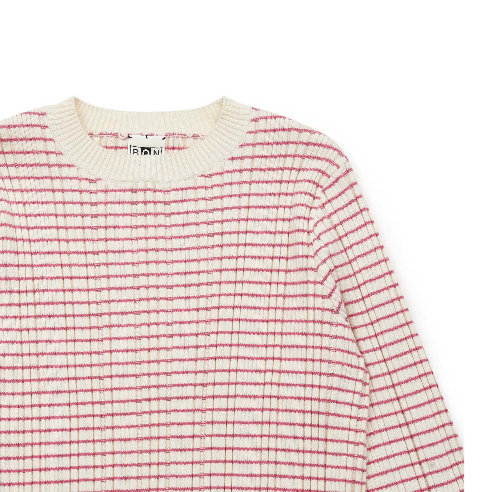 Girls Pink Stripes Cotton Sweater