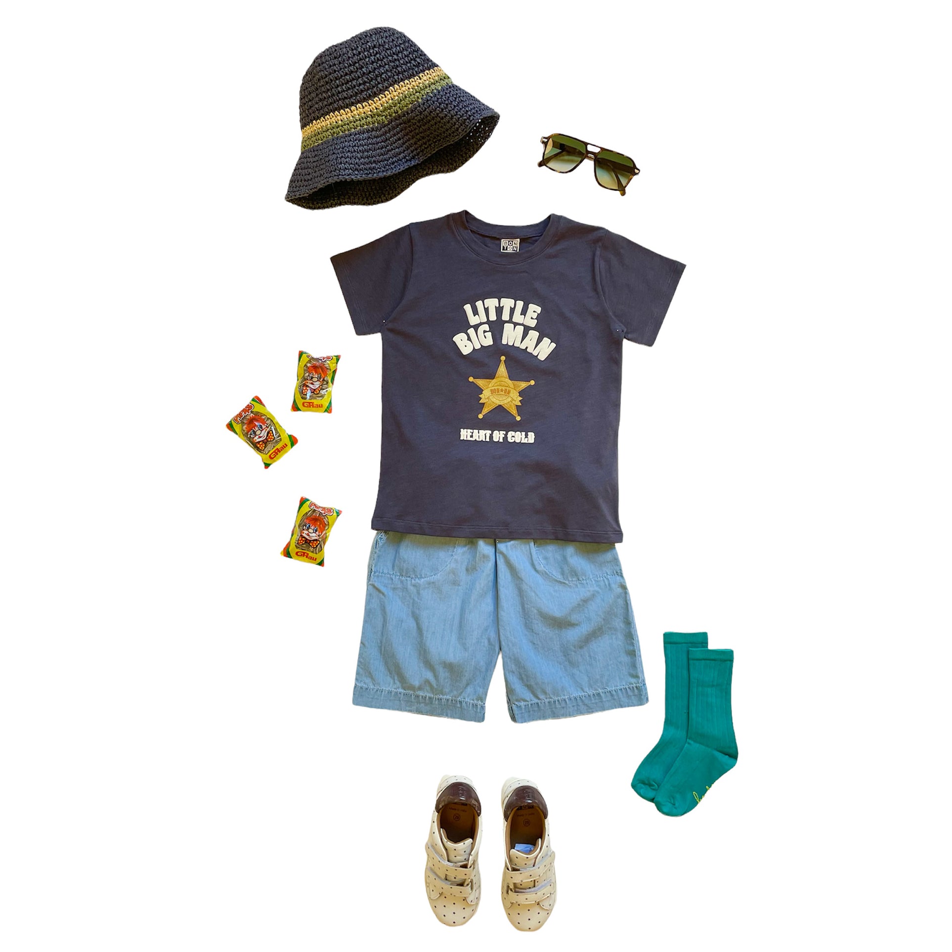 Boys Dark Grey Printed Cotton T-Shirt