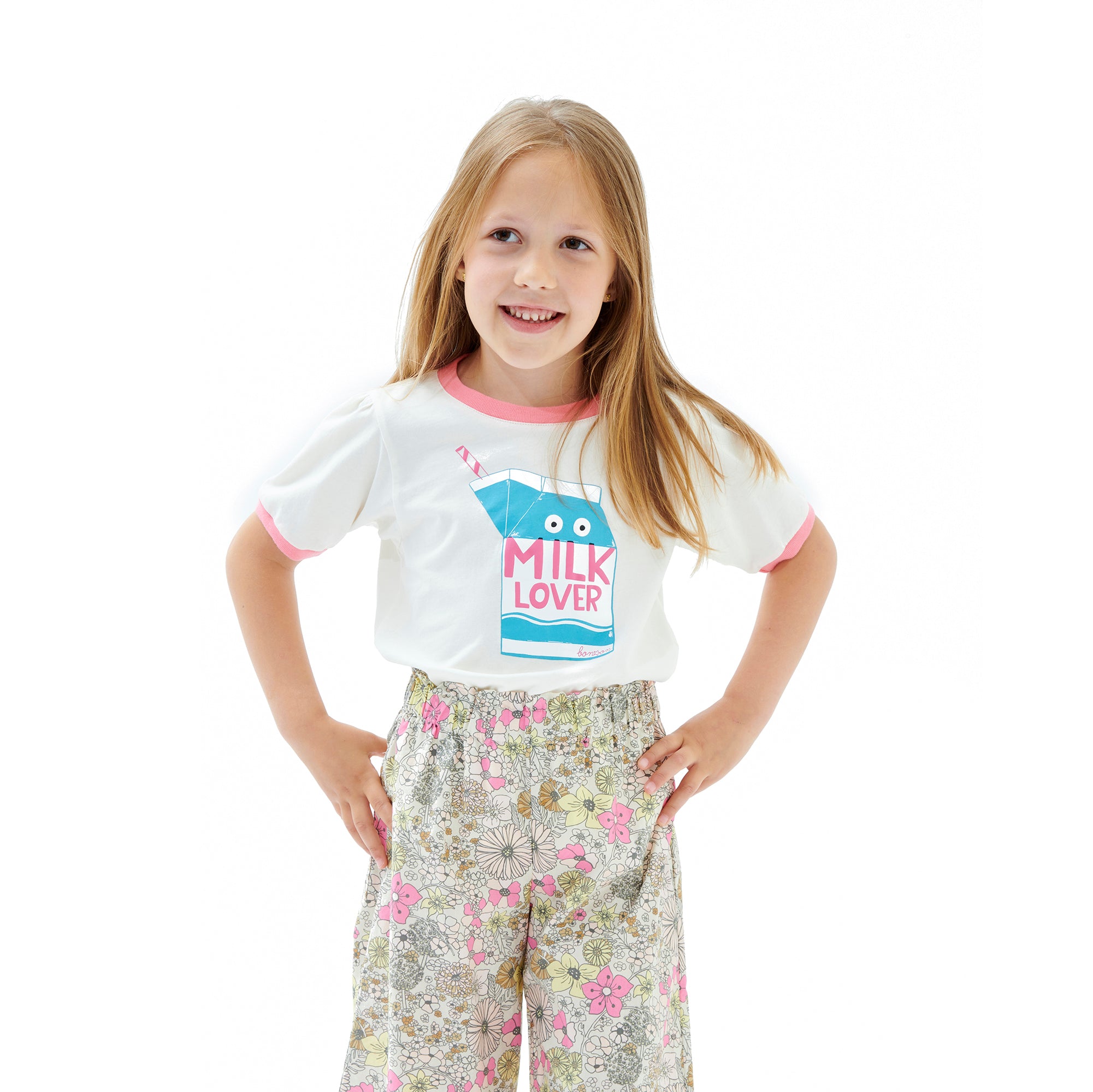 Girls White Logo Cotton T-Shirt