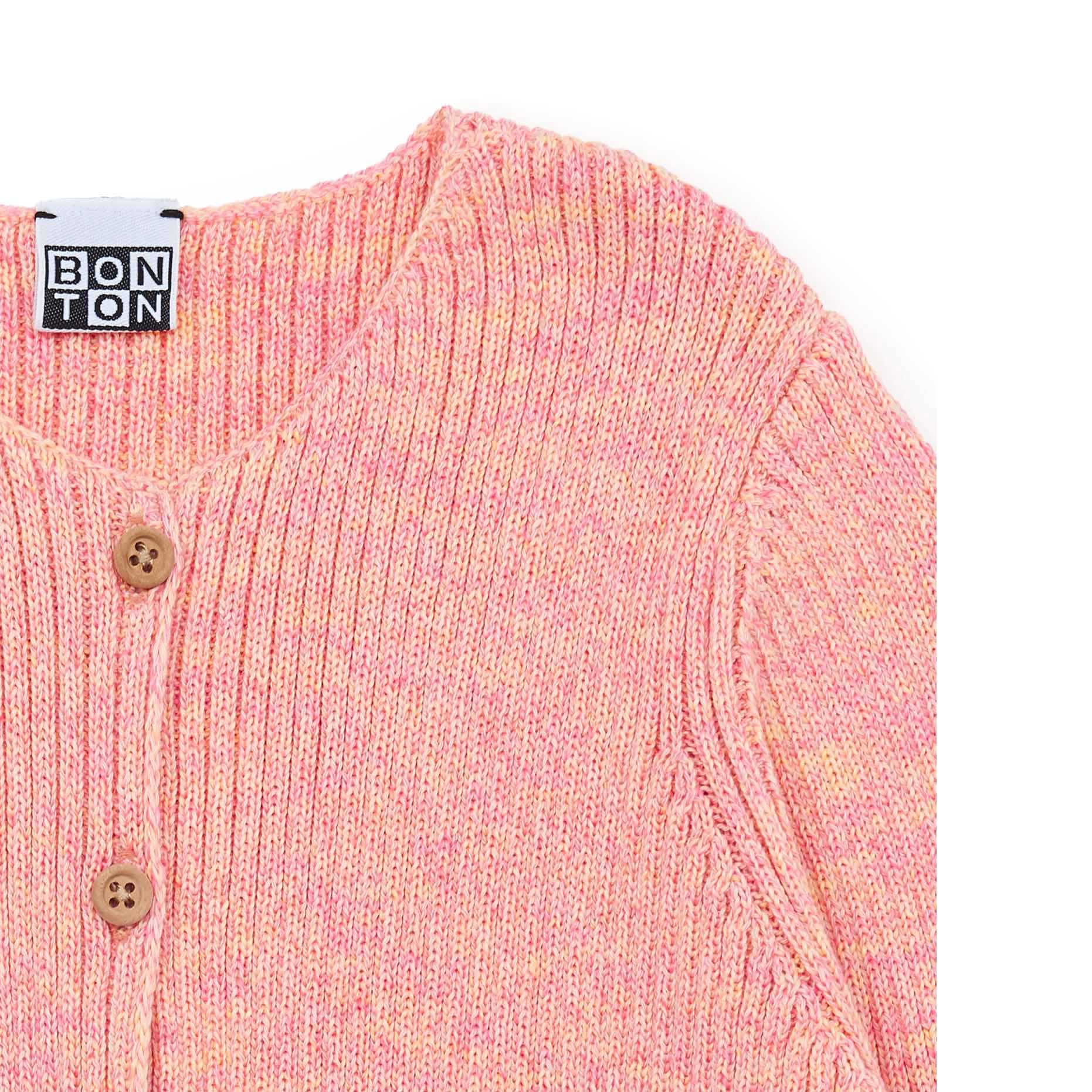 Girls Pink Cotton Cardigan