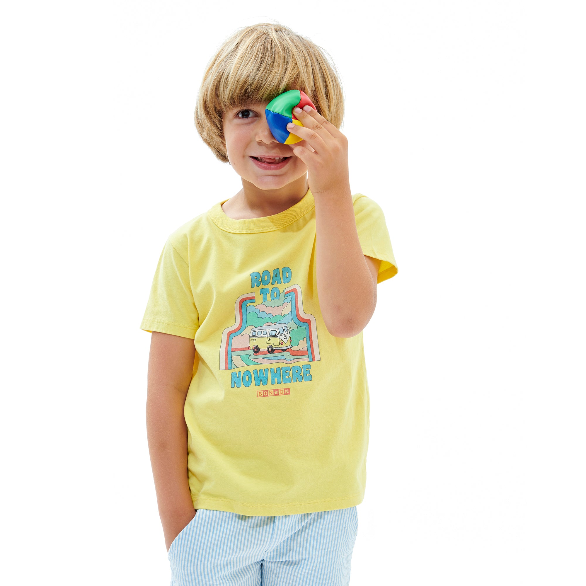 Boys Yellow Printed Cotton T-Shirt
