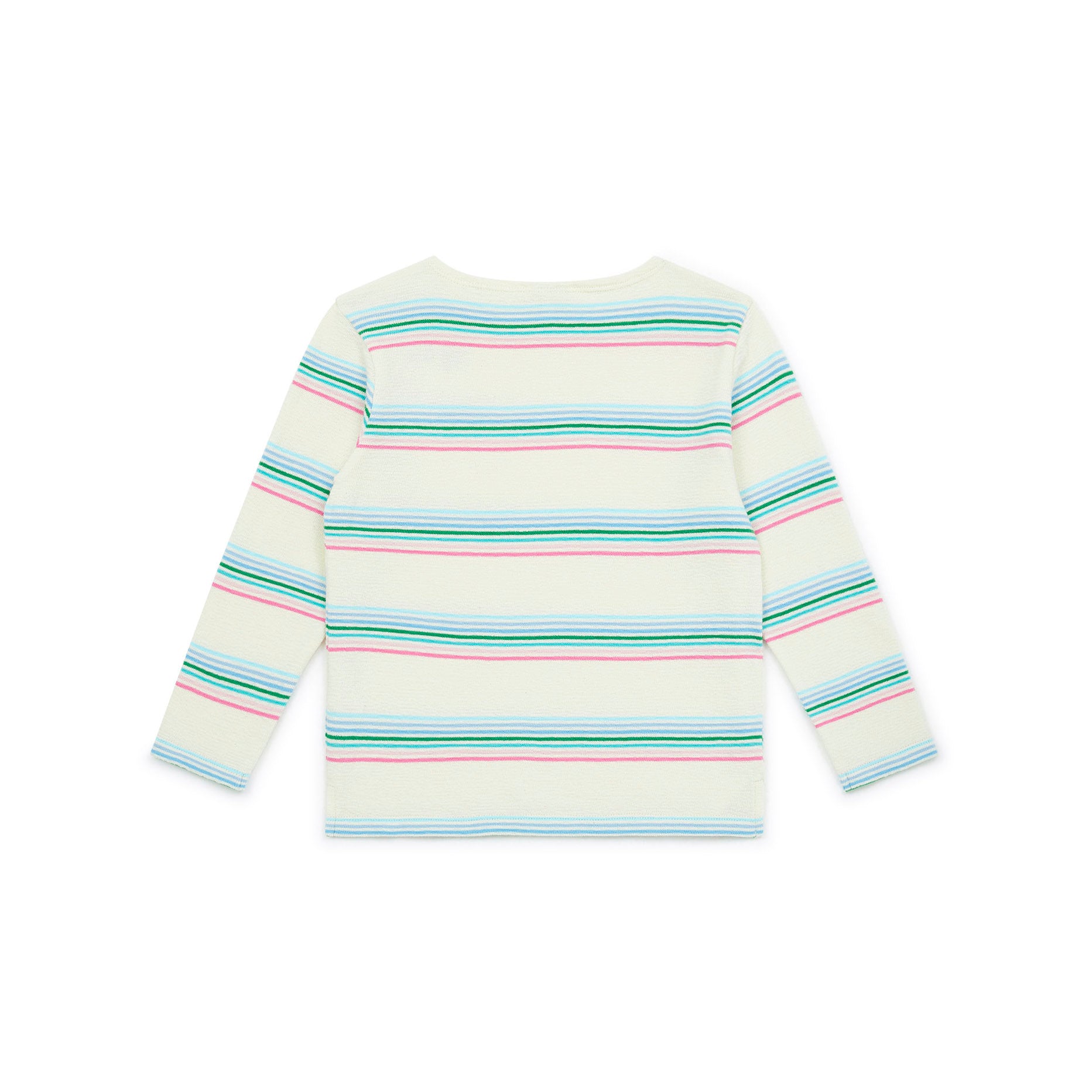 Girls Multicolor Stripes Cotton T-Shirt