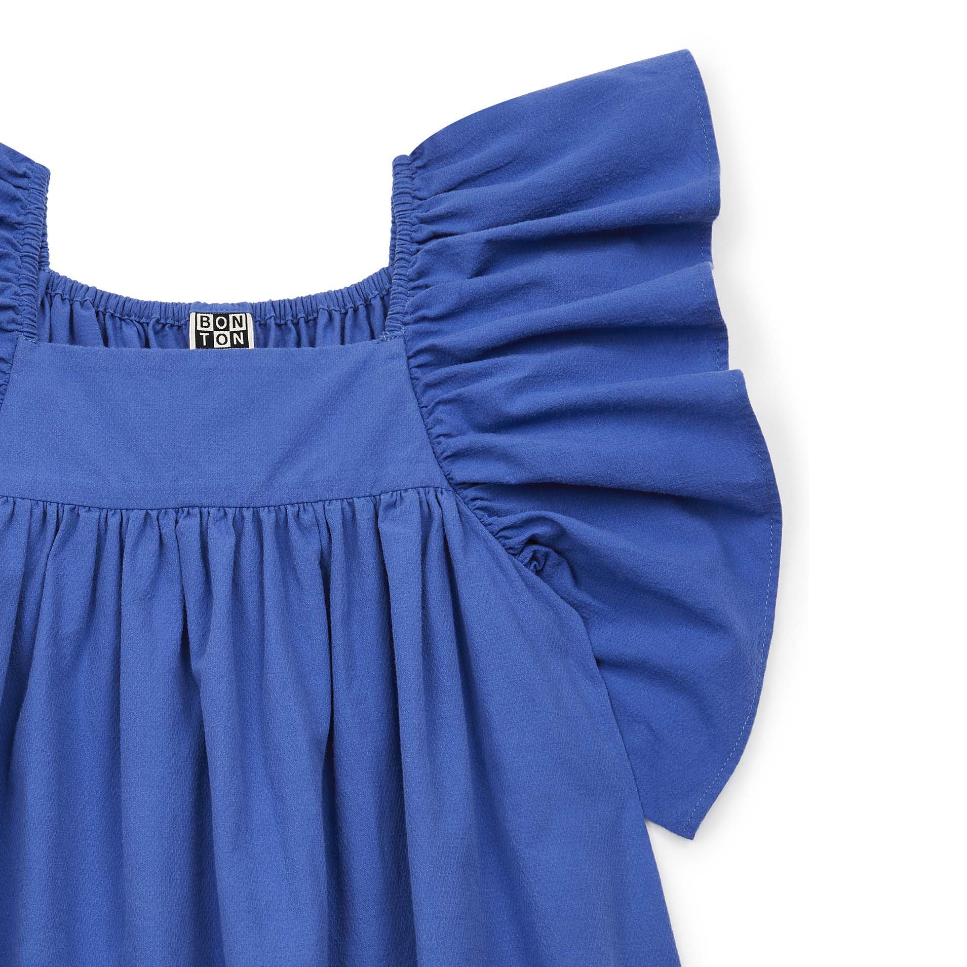 Girls Blue Cotton Dress