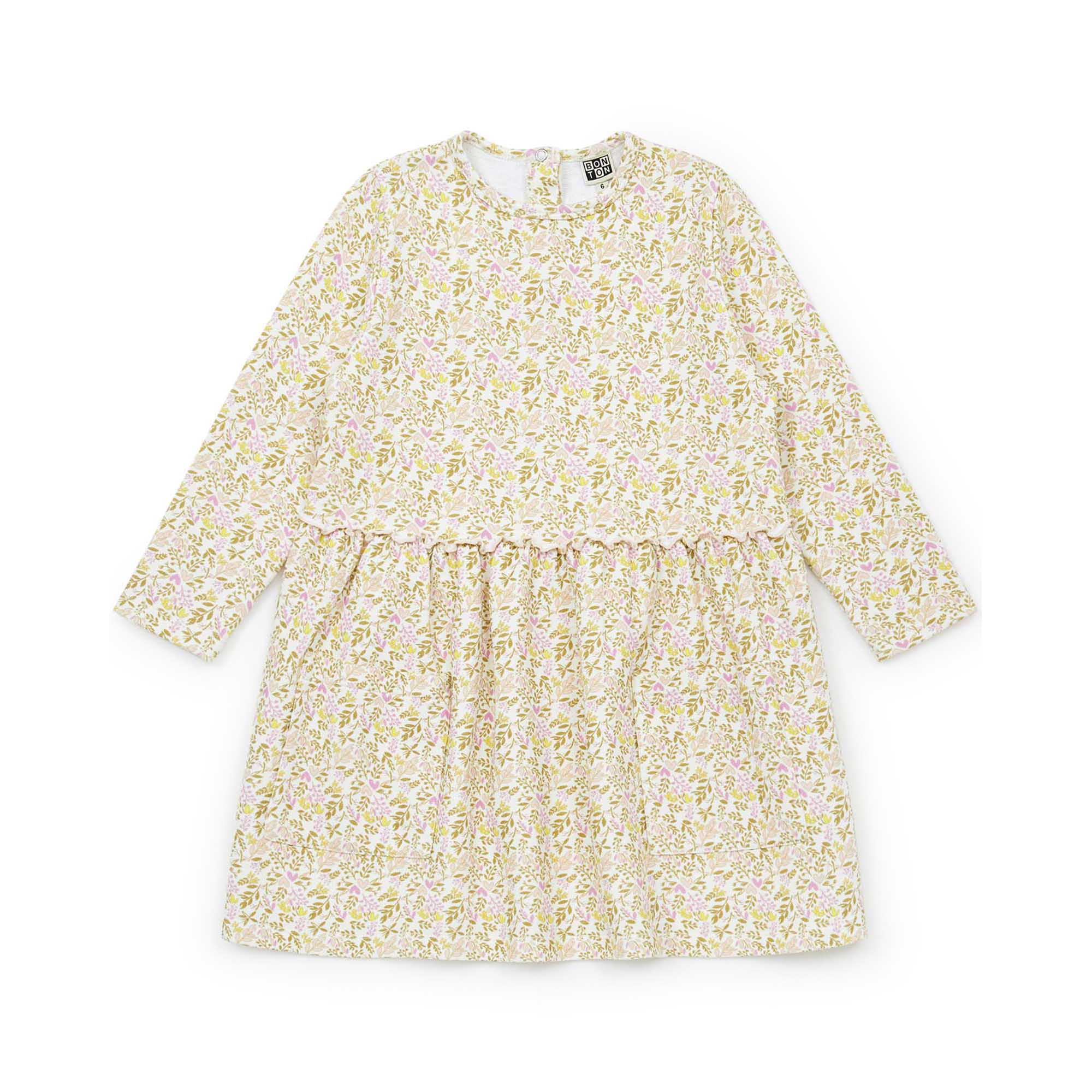 Girls Multicolor Floral Cotton Dress