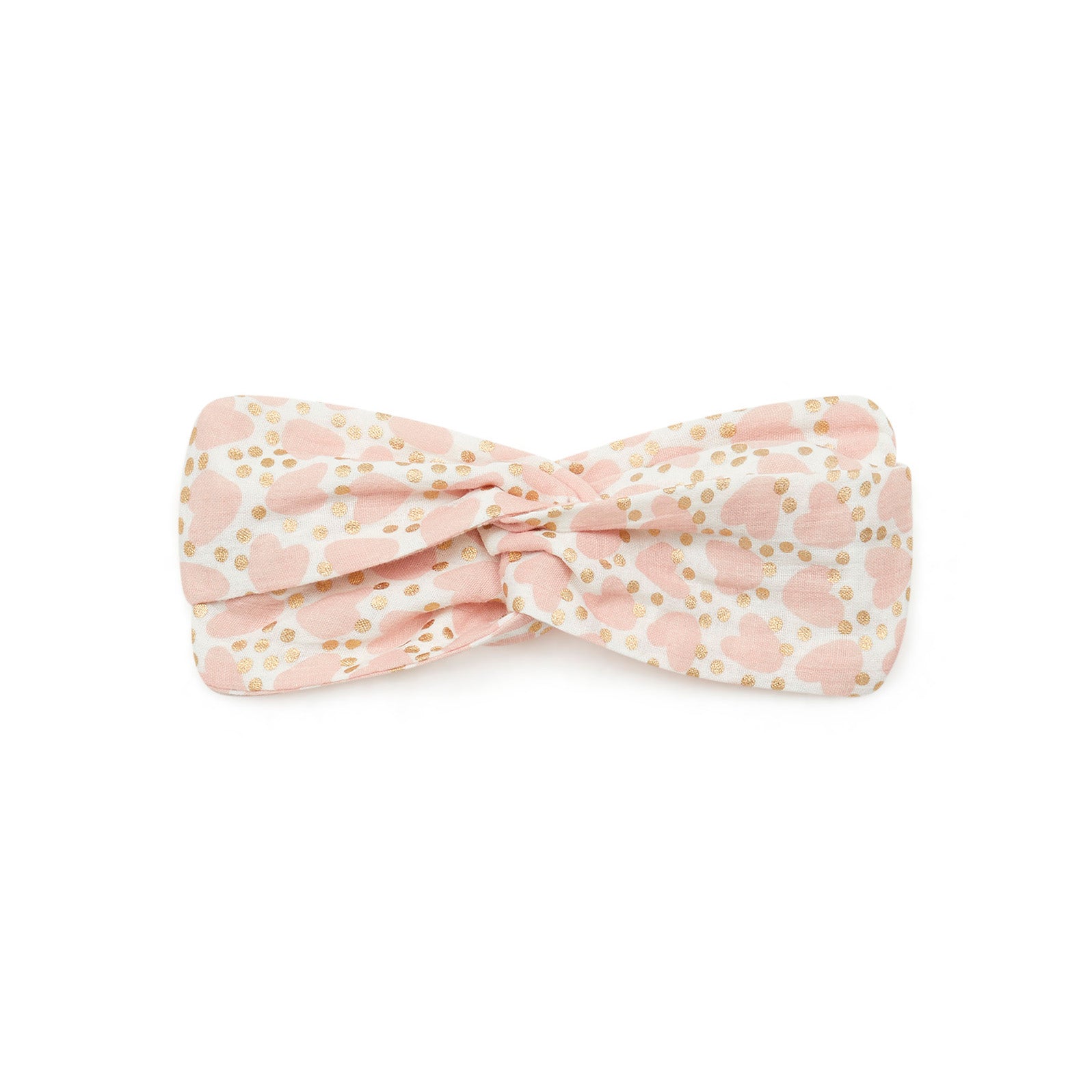 Girls Pink Heart Cotton Headband