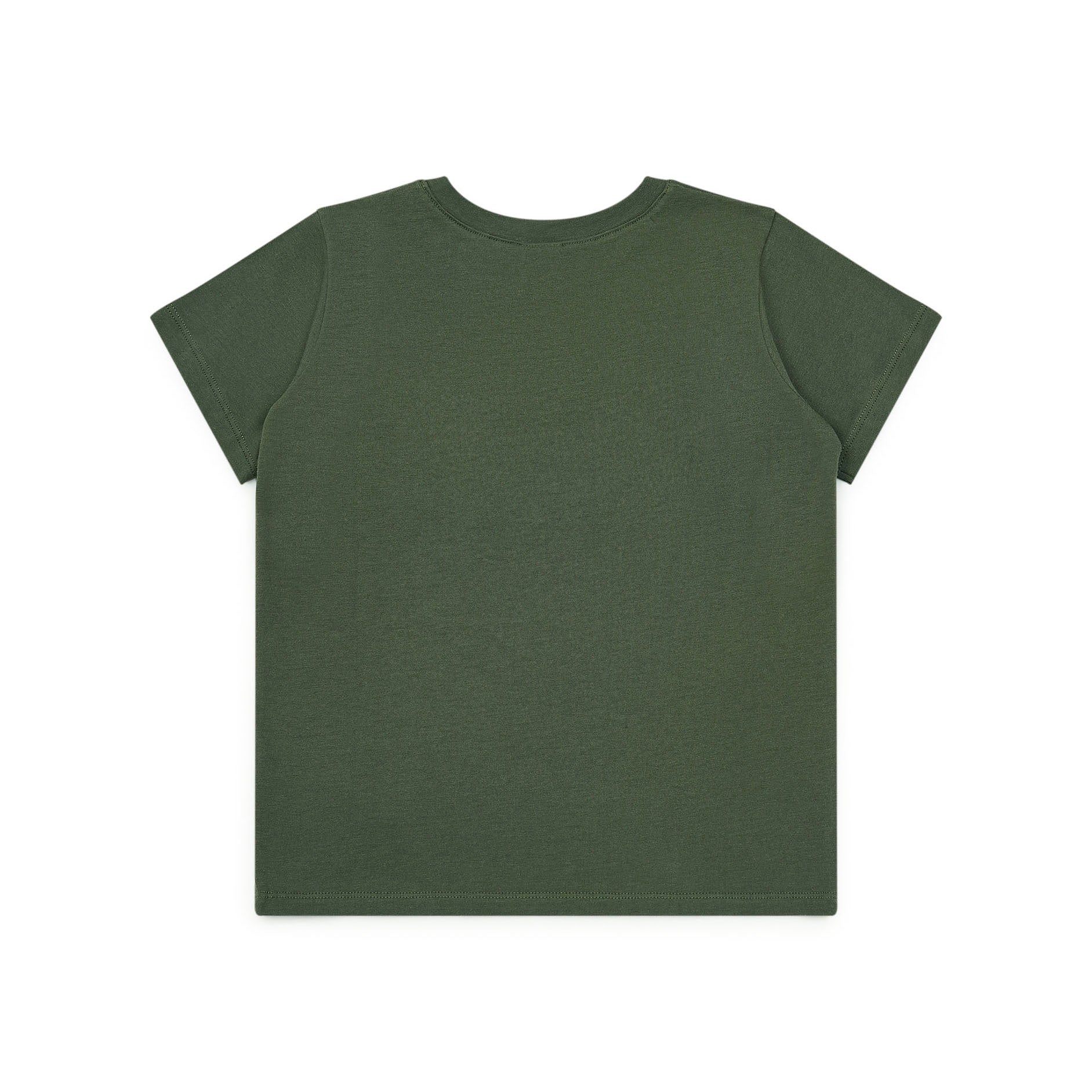 Boys Dark Green Logo Cotton T-Shirt