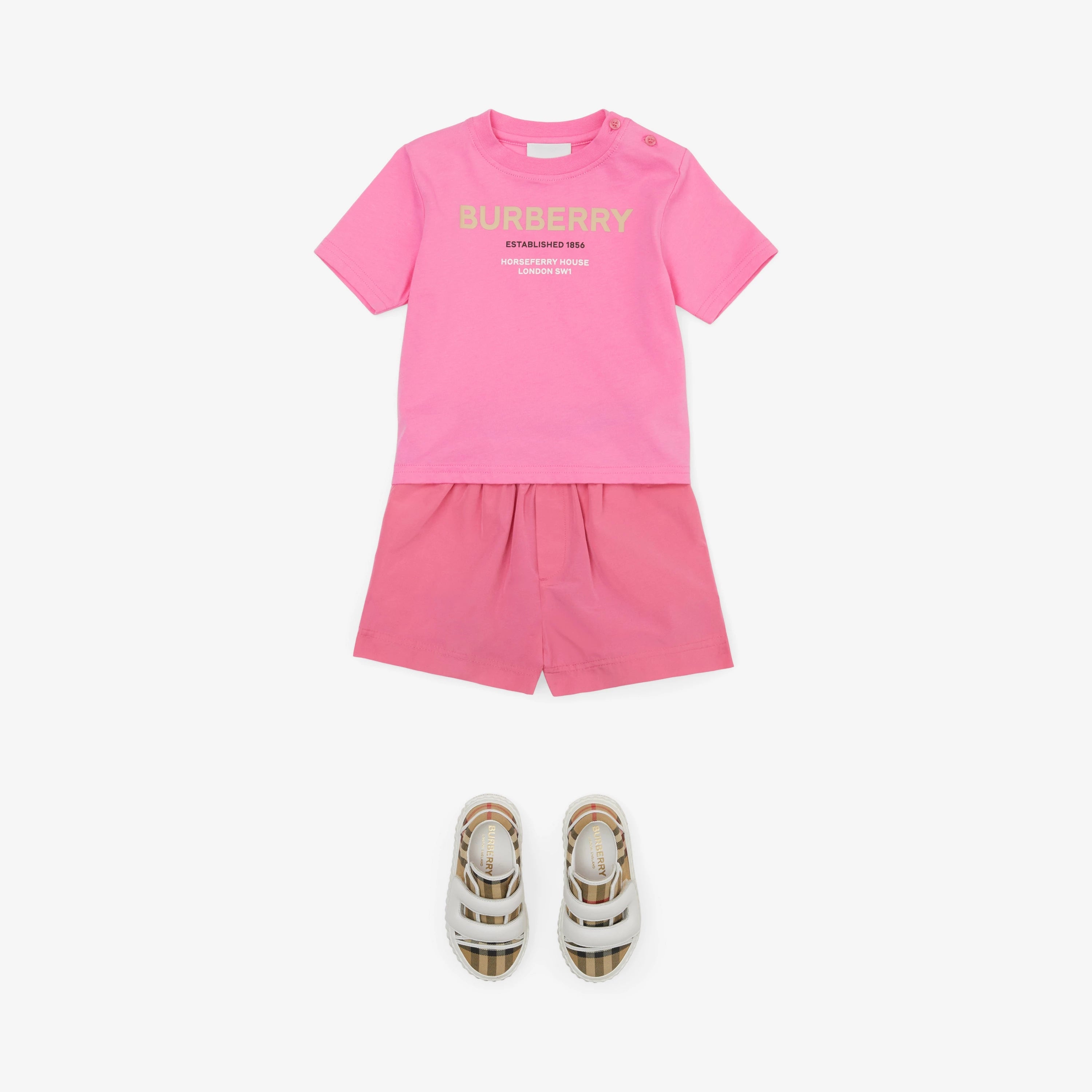 Baby Girls Pink Logo Cotton T-Shirt