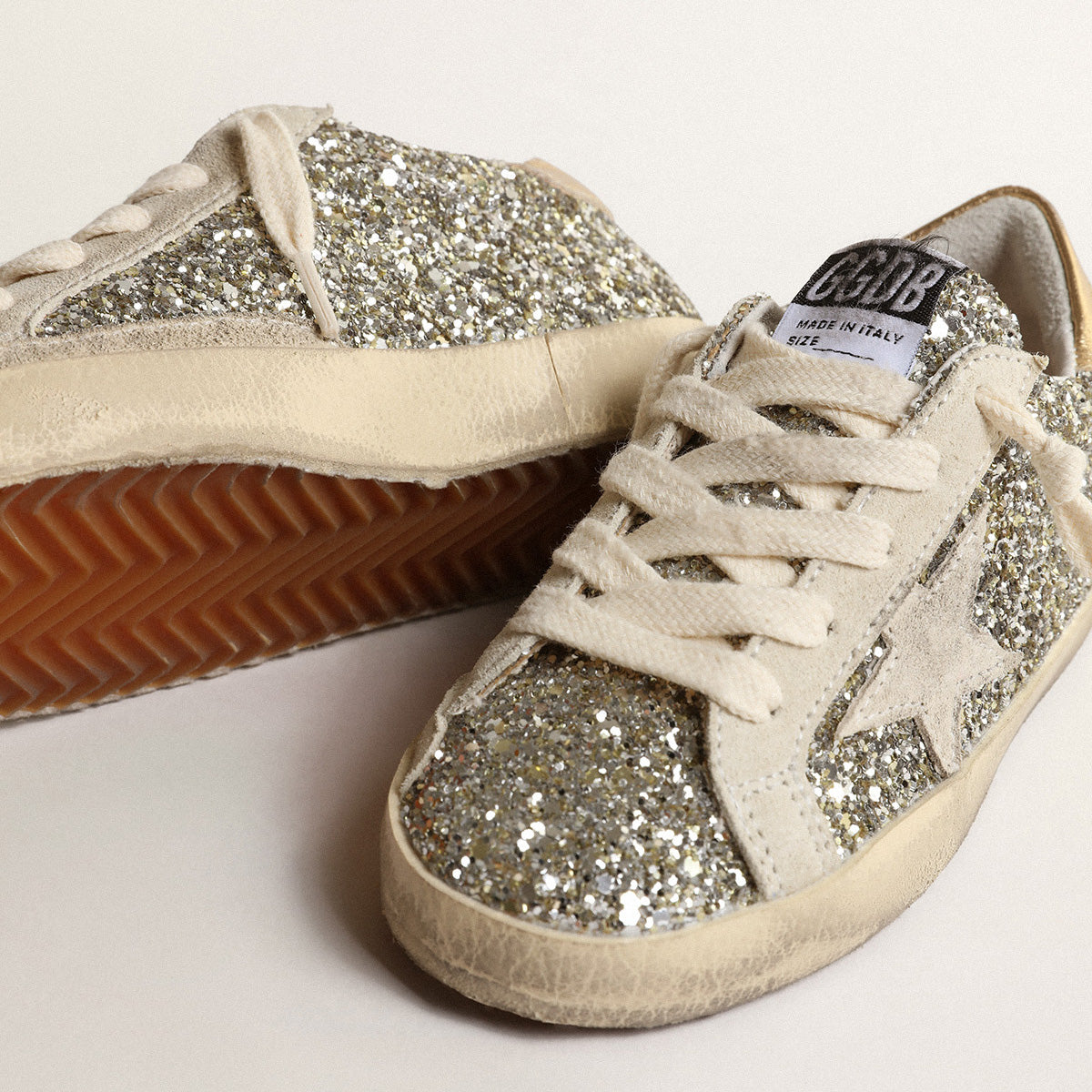 Boys & Girls Gold Glitter Shoes