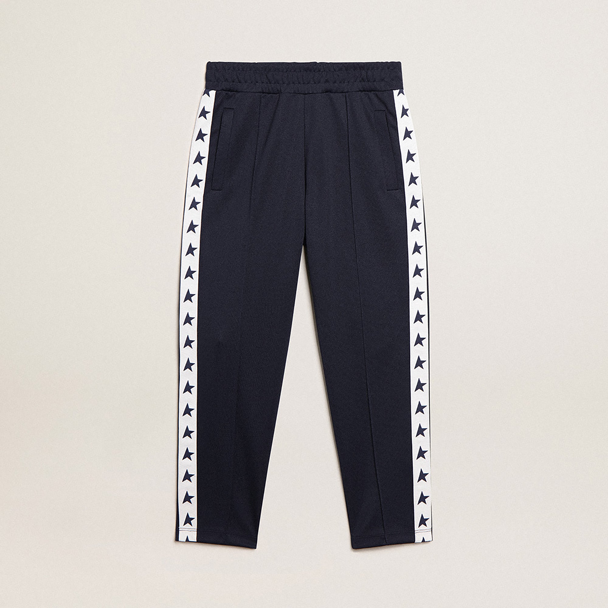 Boys Dark Blue Stars Cotton Trousers