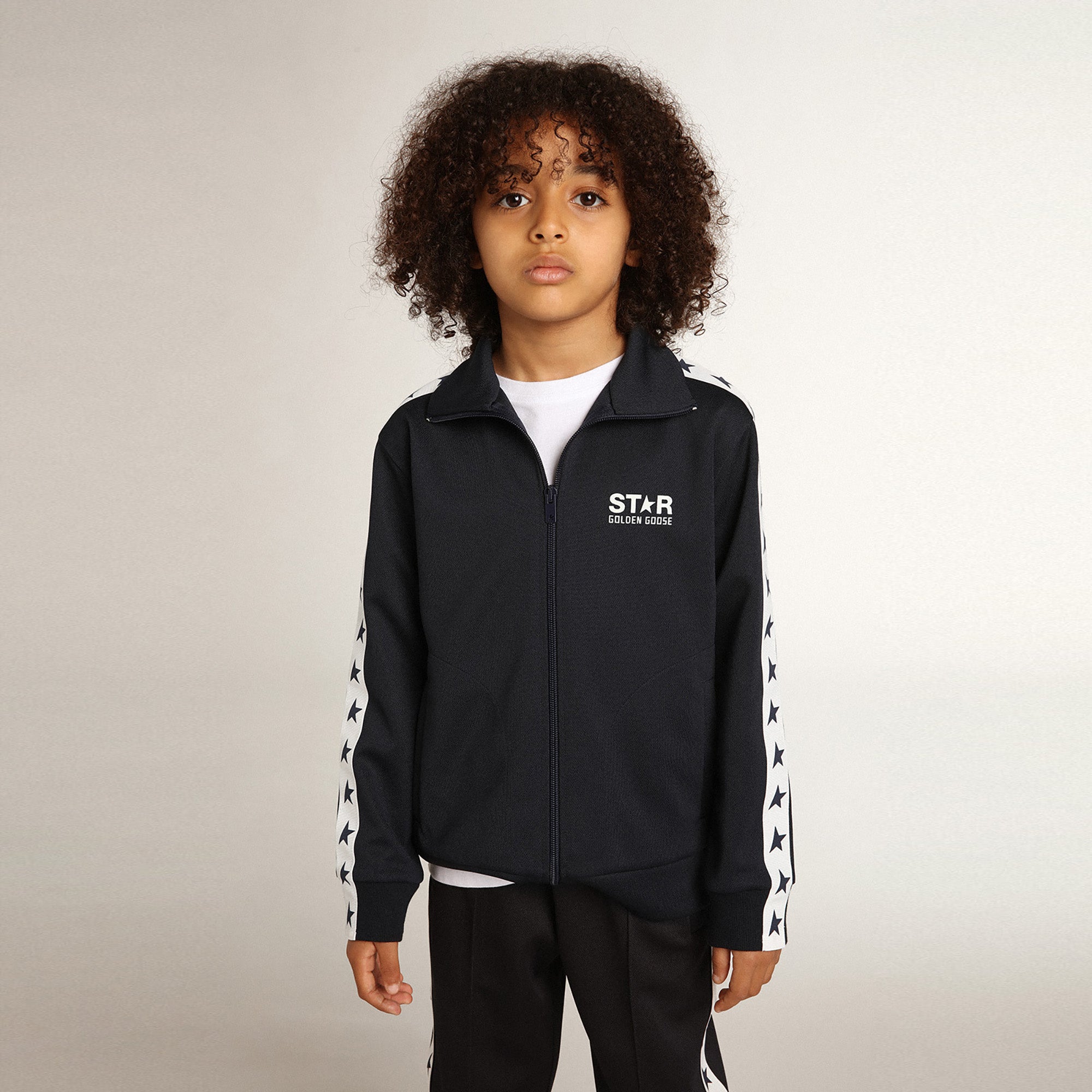 Boys Dark Blue Zip-Up Top