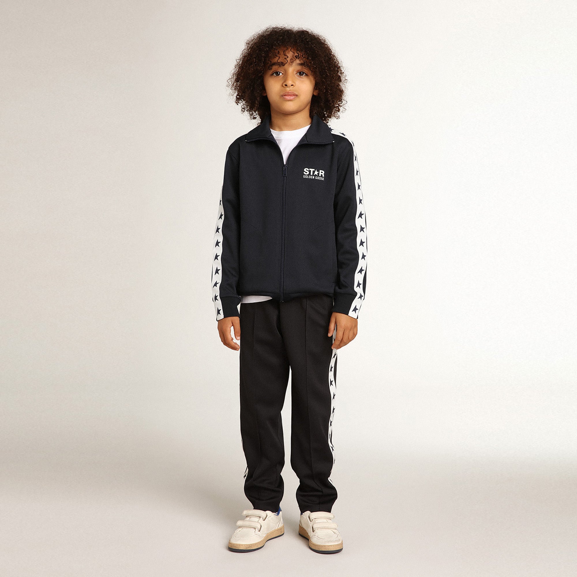 Boys Dark Blue Zip-Up Top