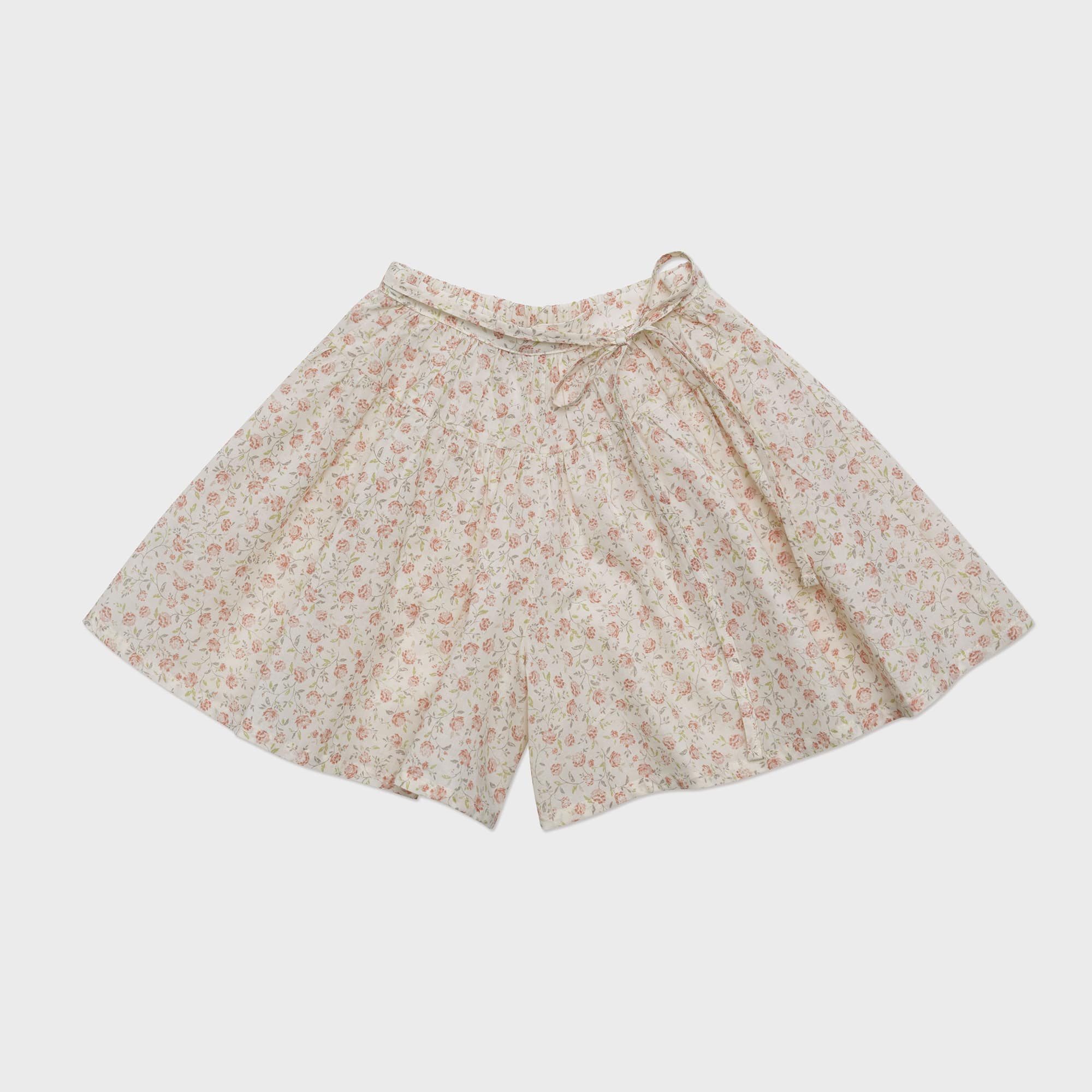 Girls Pink Floral Cotton Shorts