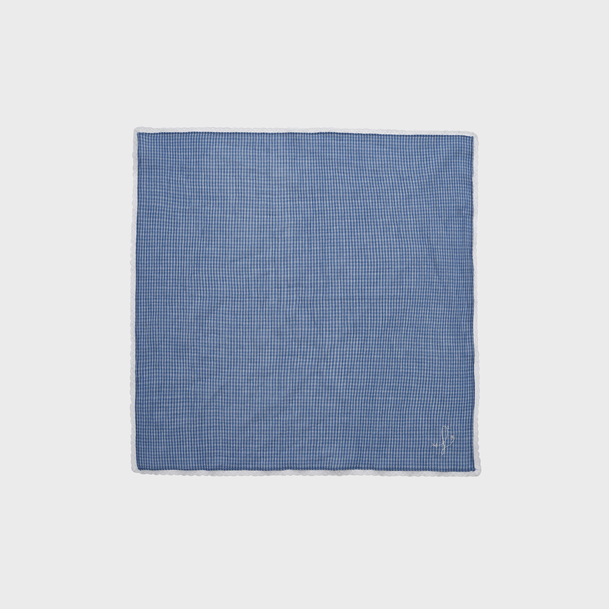 Girls Blue Check Scarf