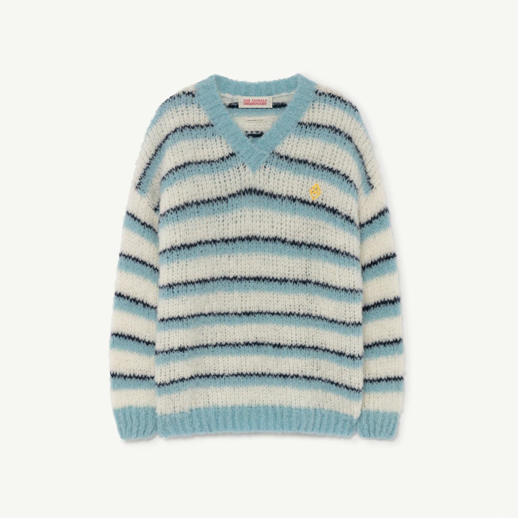 Girls Blue Stripes Wool Sweater