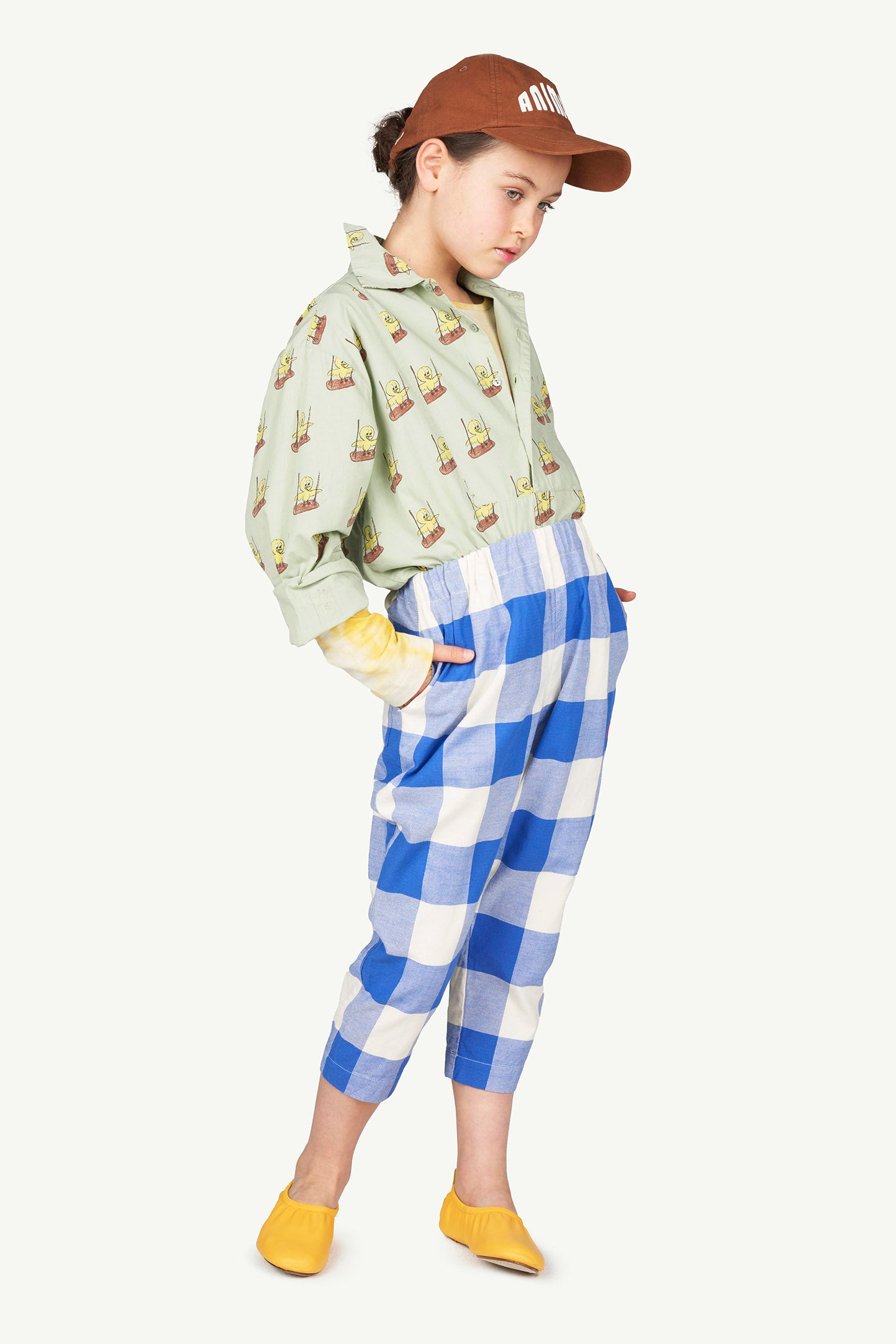 Boys & Girls Blue Check Cotton Trousers