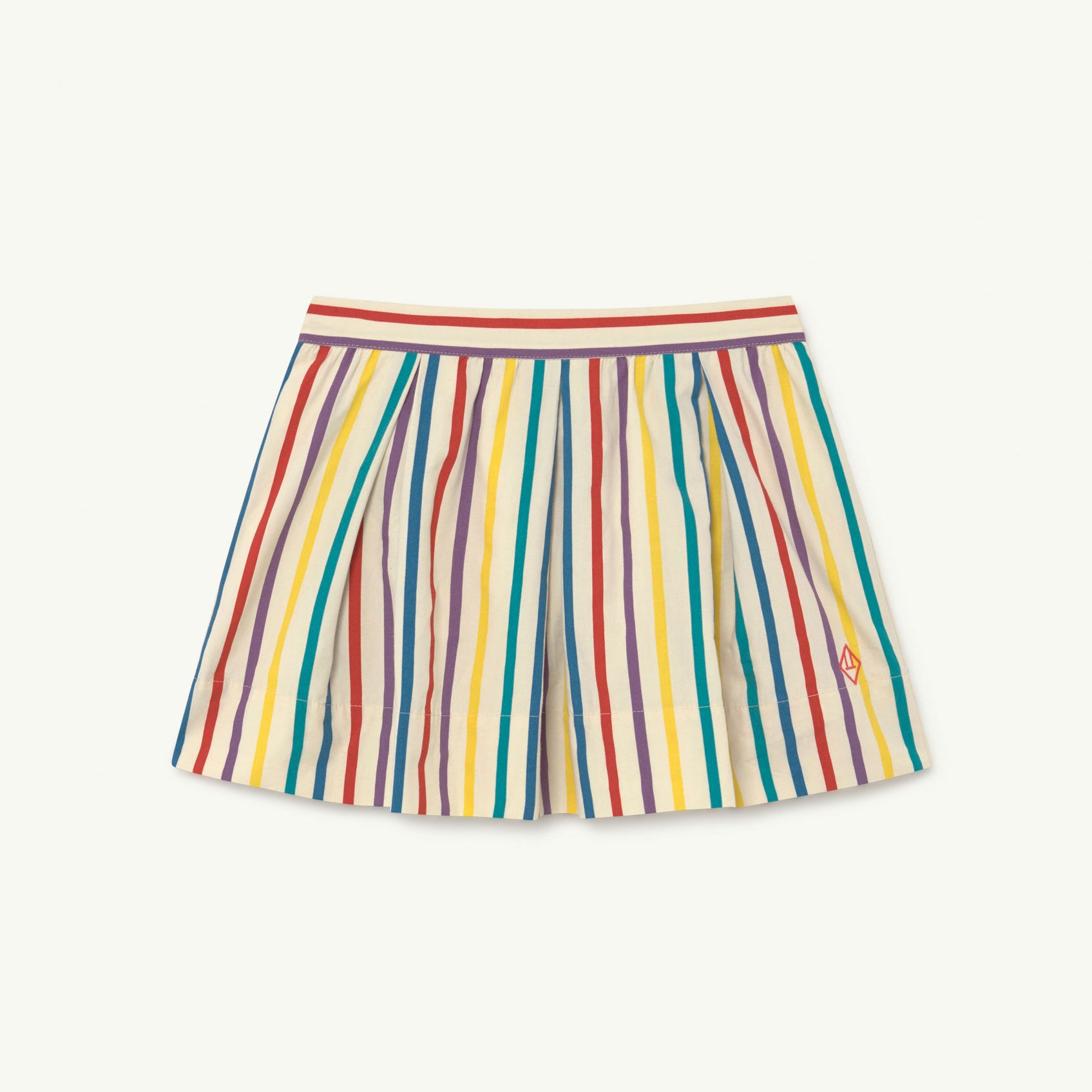 Girls Multicolor Stripes Cotton Skirt