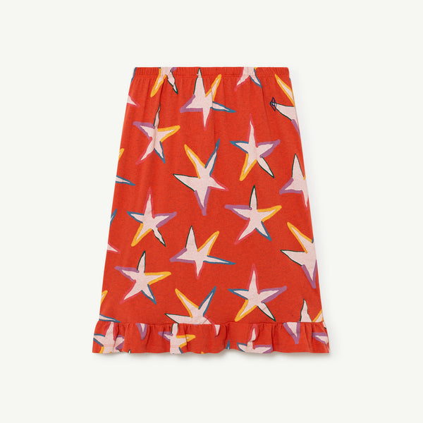 Girls Red Cotton Skirt