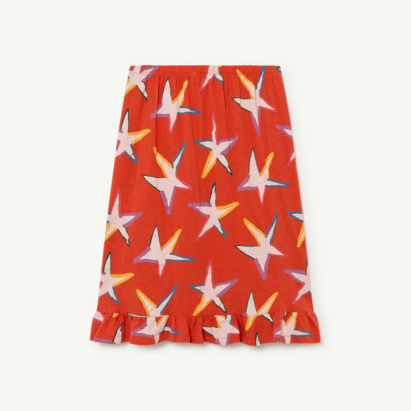 Girls Red Cotton Skirt