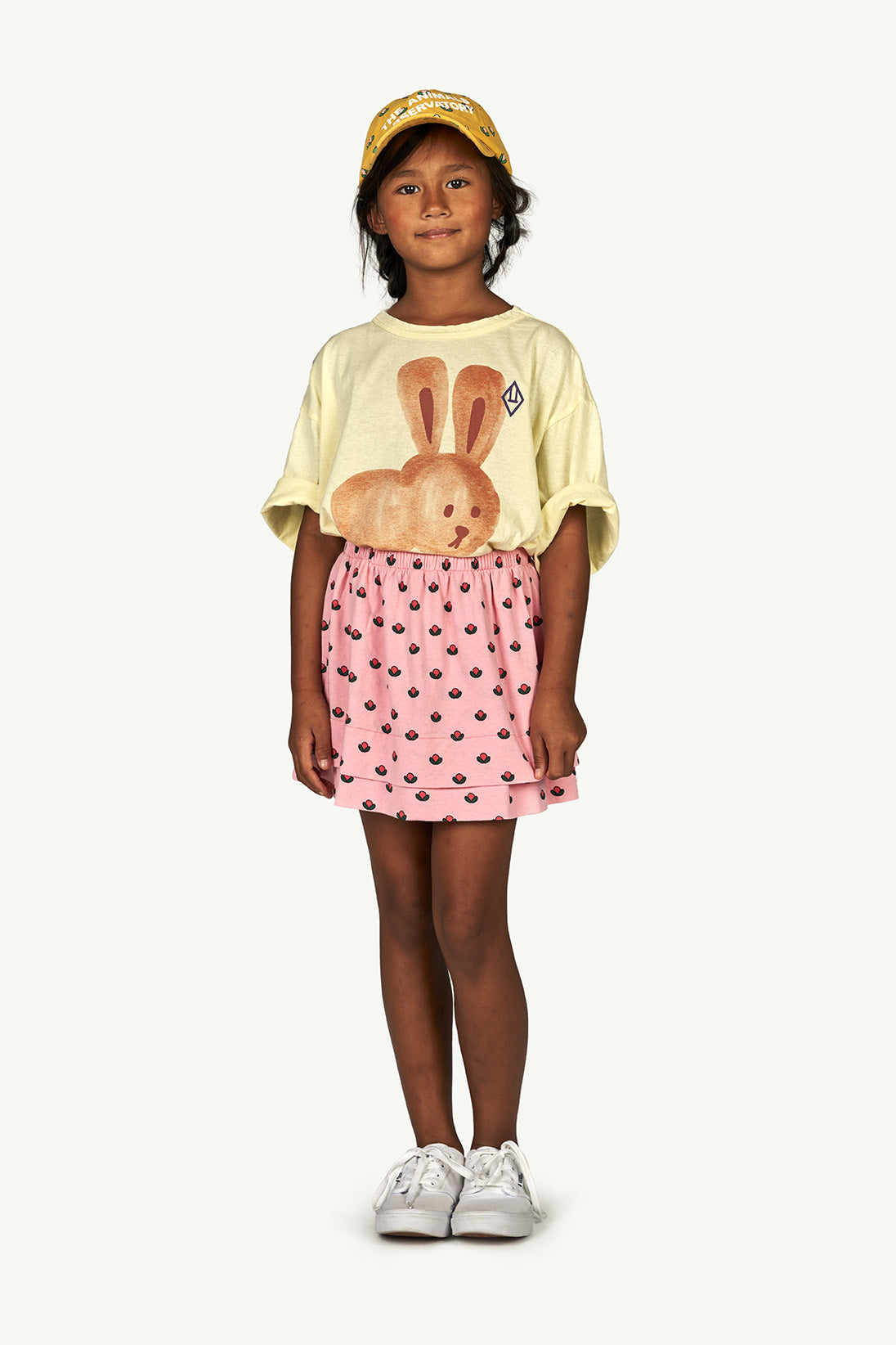 Boys & Girls Yellow Rabbit Printed Cotton T-Shirt