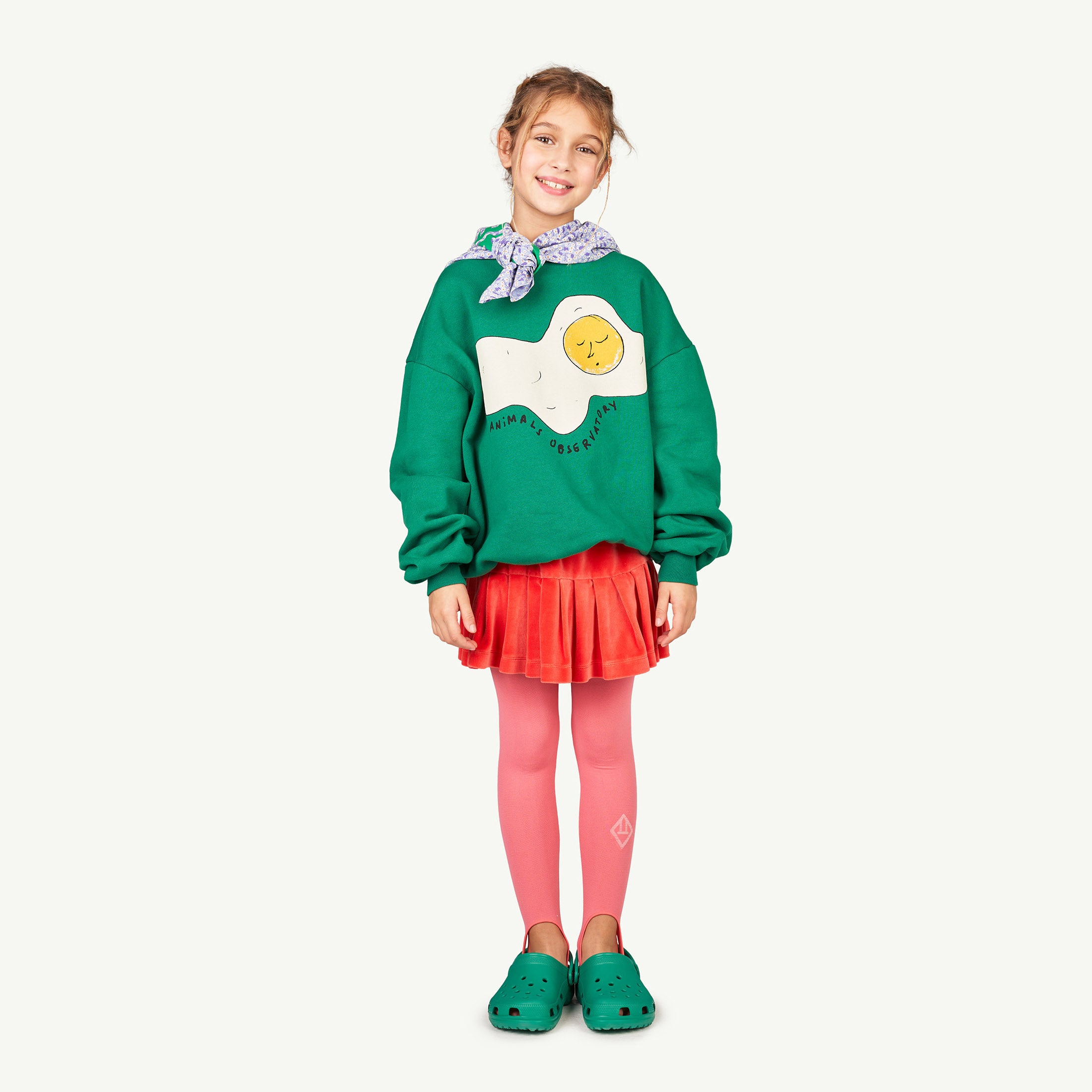 Boys & Girls Green Printed Cotton Sweatshirt
