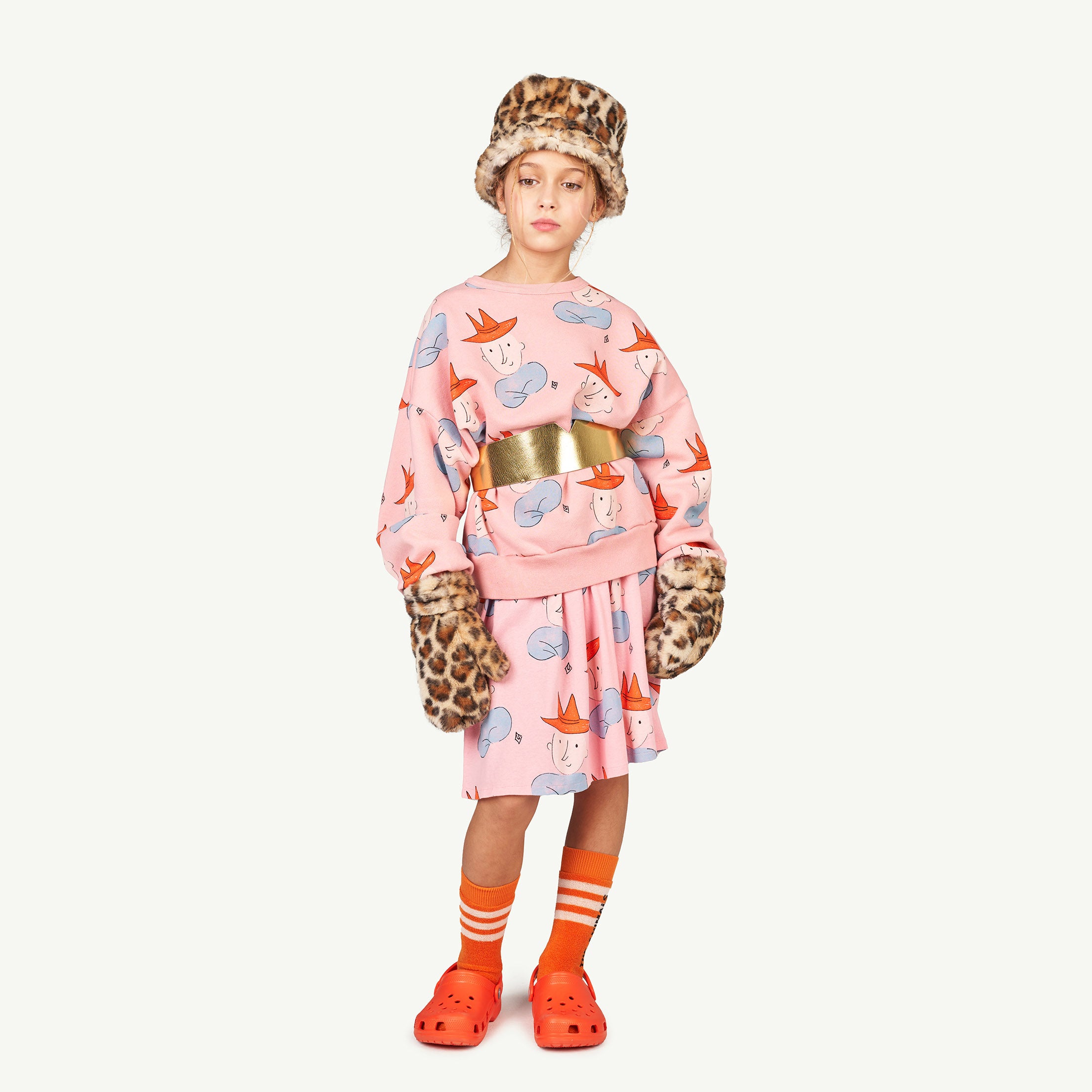 Boys & Girls Pink Printed Cotton Sweatshirt