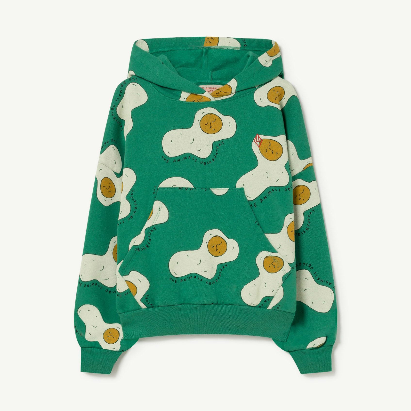 Boys & Girls Green Printed Hooded Sweatshirt