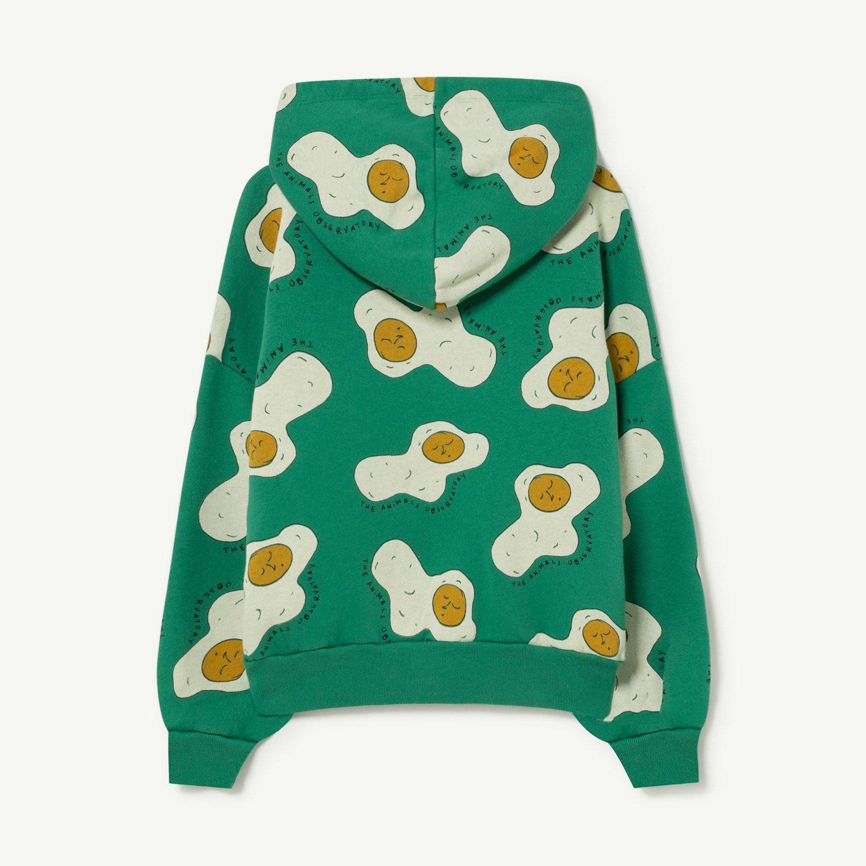 Boys & Girls Green Printed Hooded Sweatshirt
