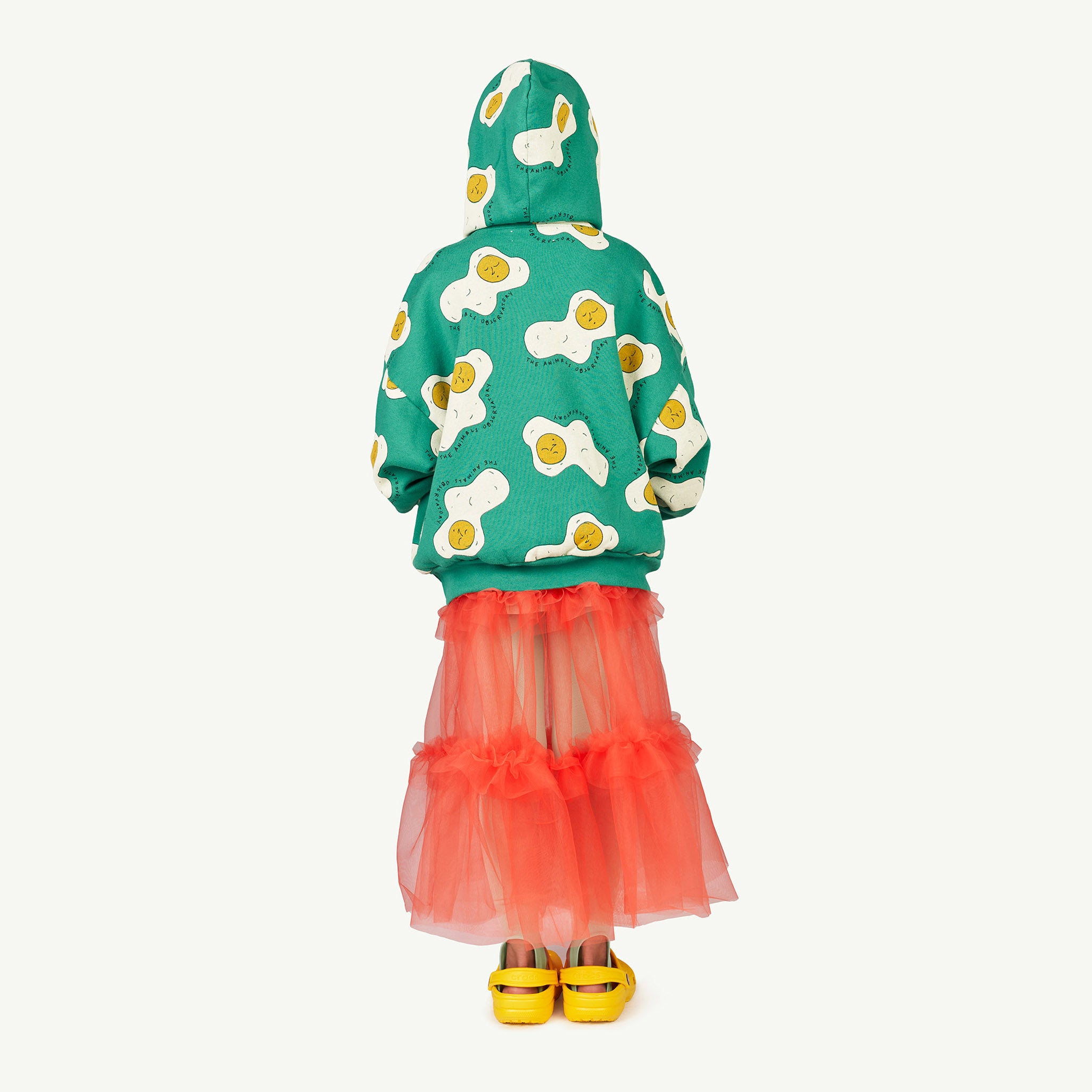 Boys & Girls Green Printed Hooded Sweatshirt