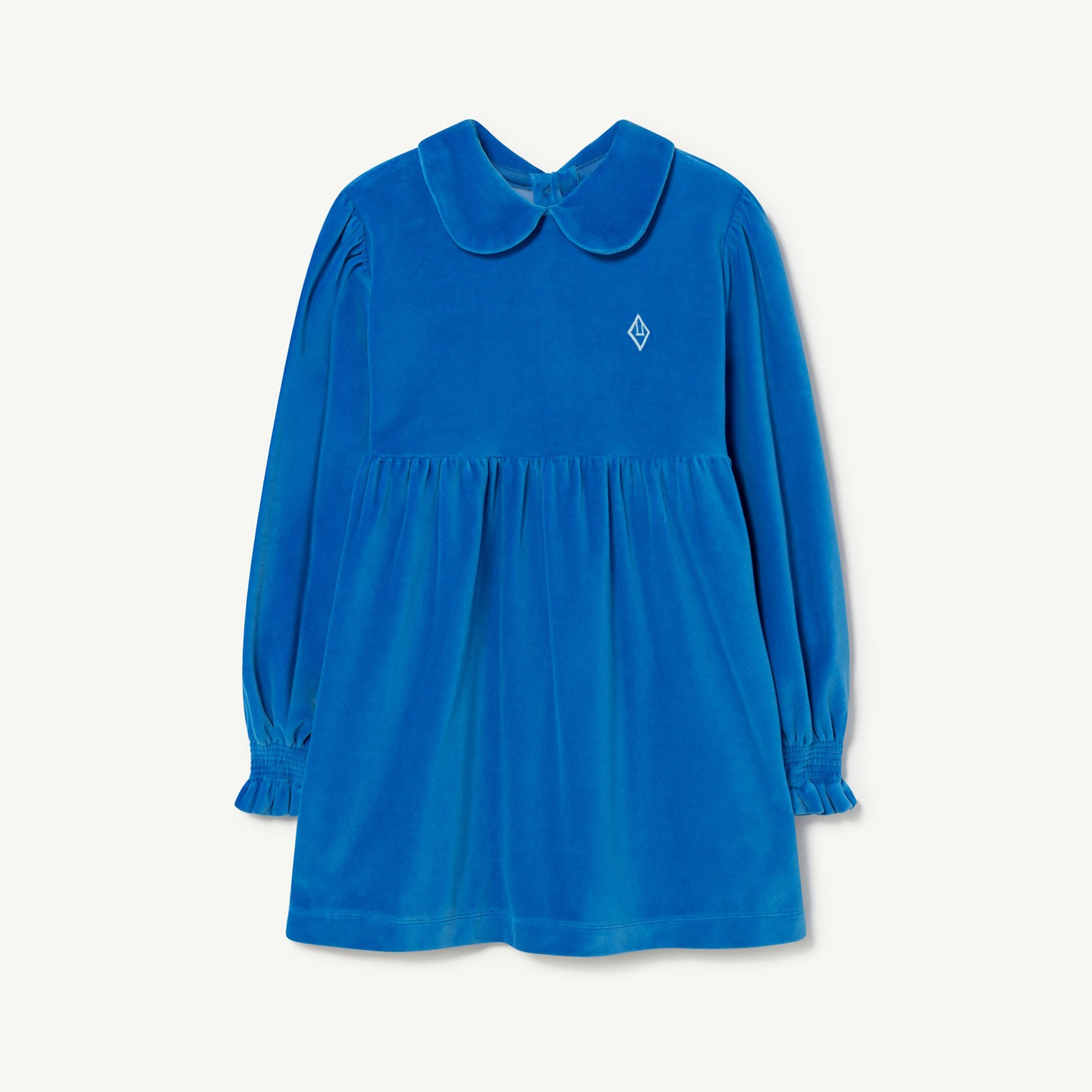 Girls Blue Logo Velvet Dress