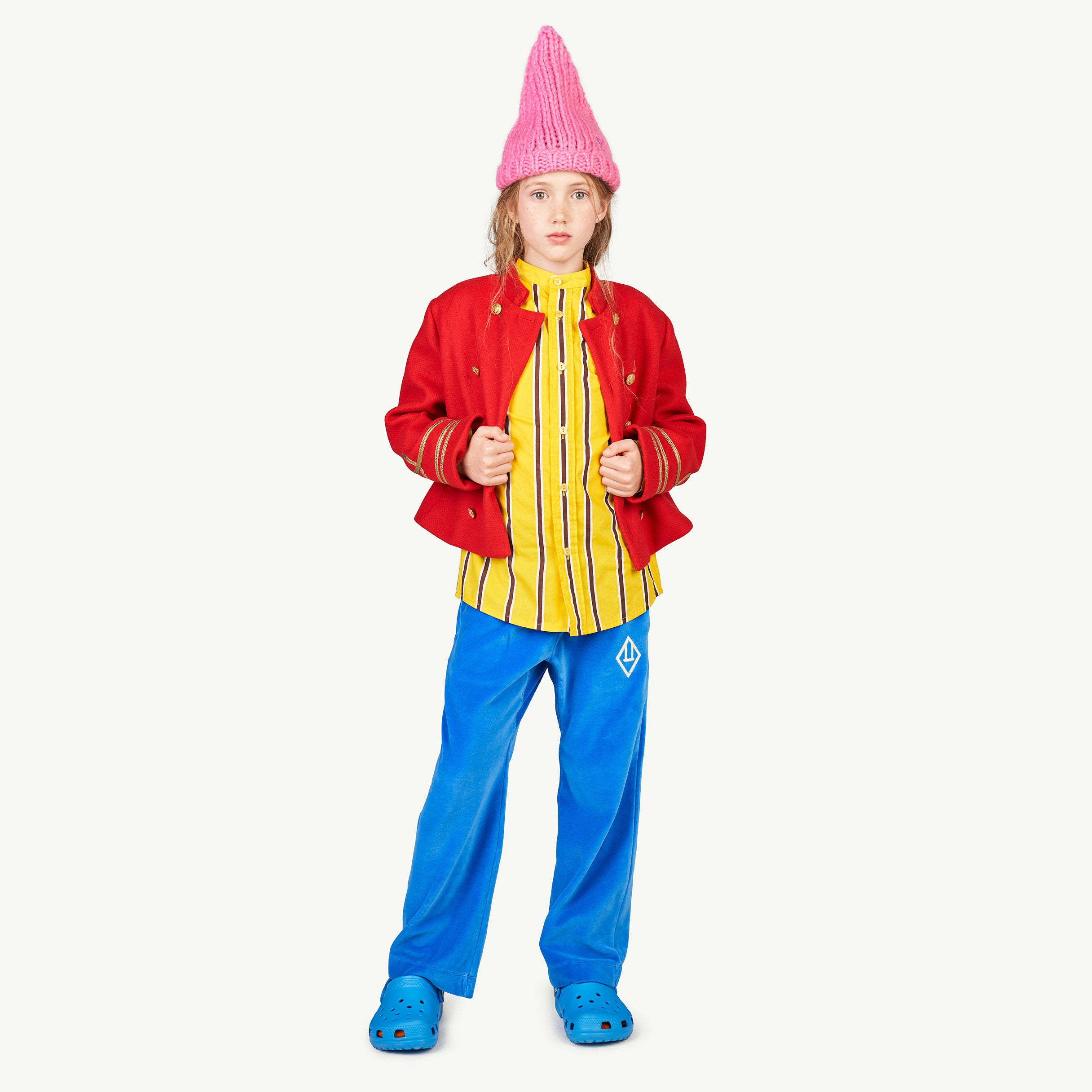 Boys & Girls Blue Logo Velvet Trousers