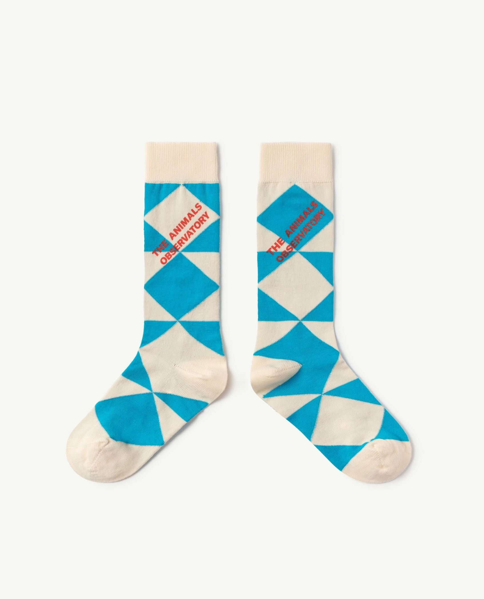 Boys & Girls Blue Check Cotton Socks