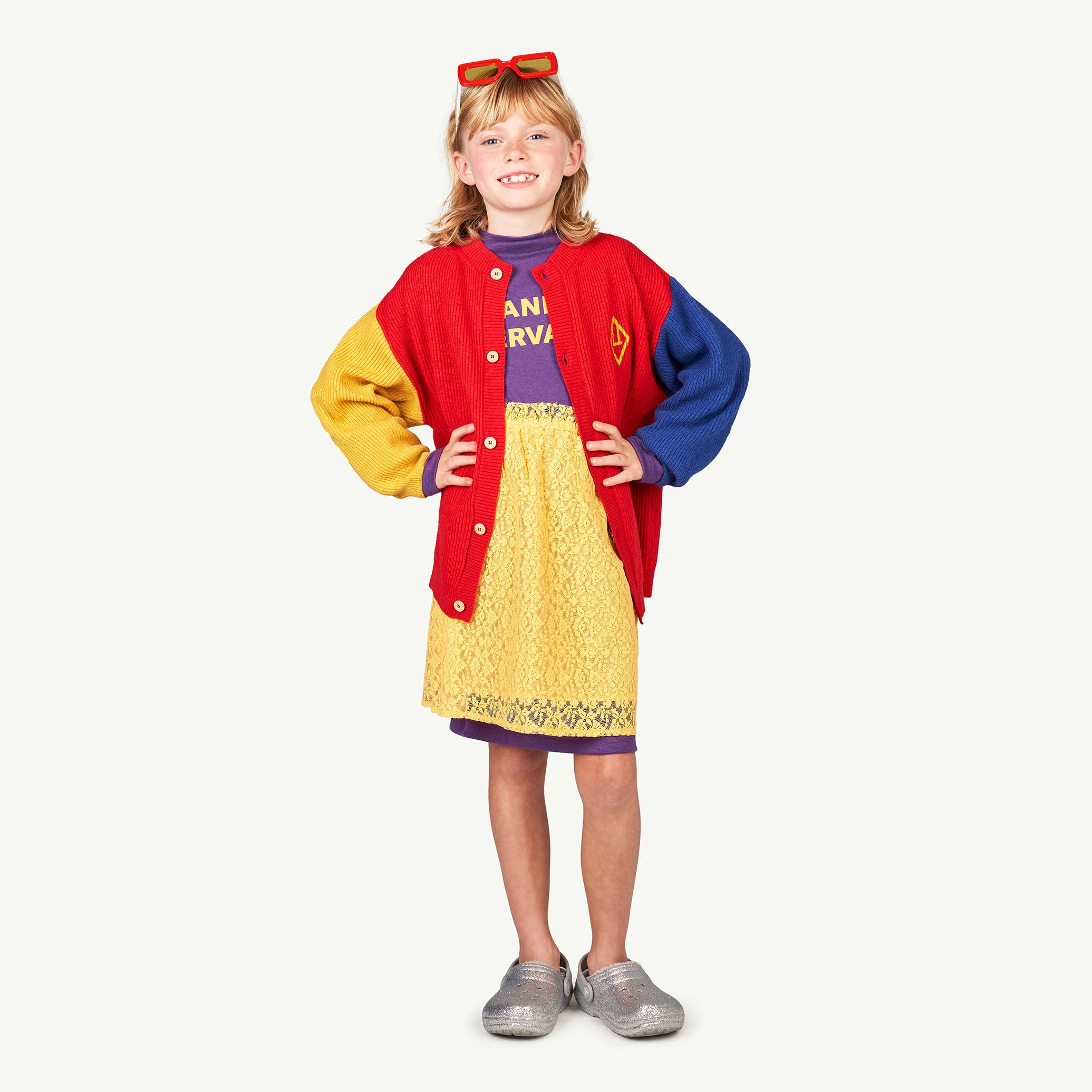 Boys & Girls Red Logo Cardigan