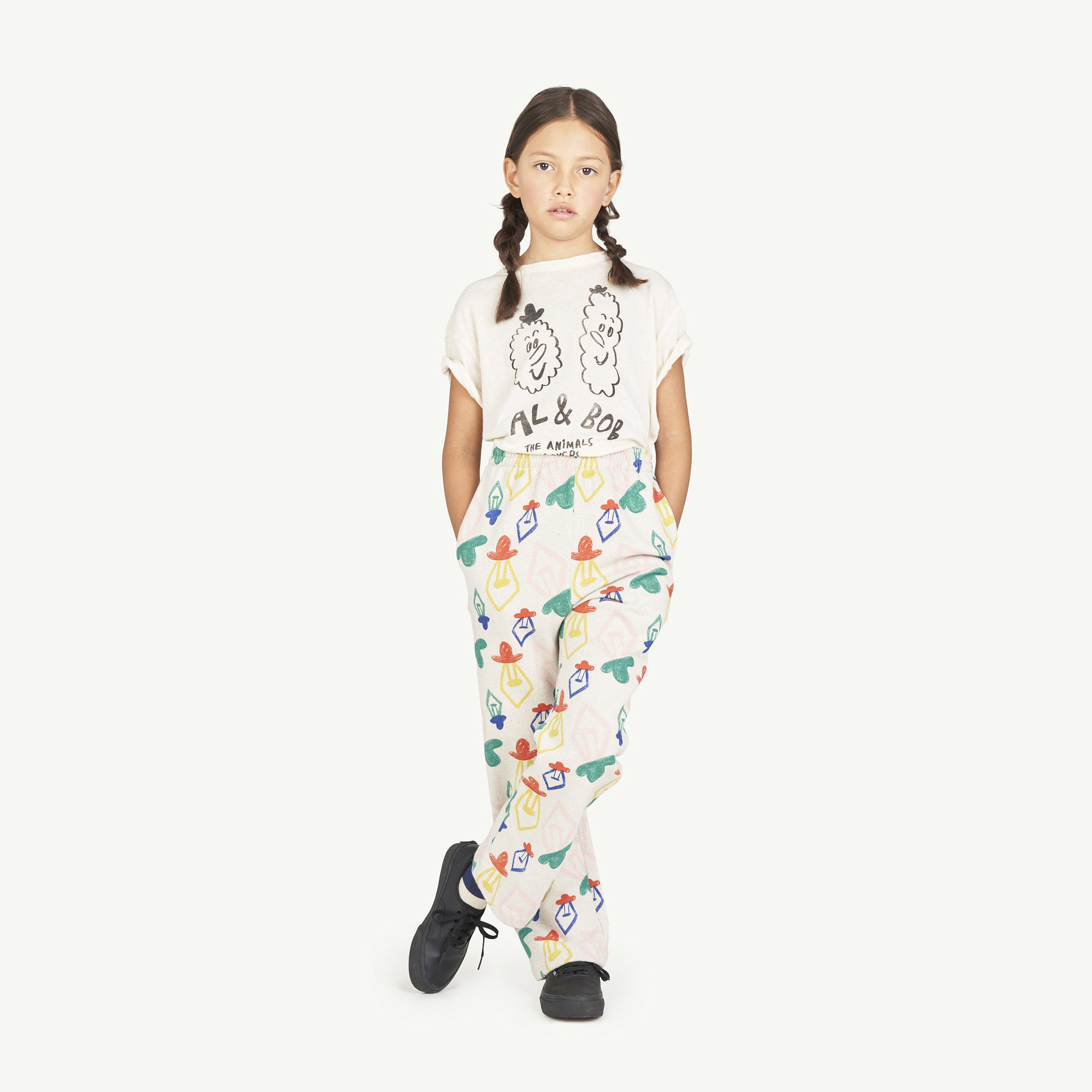 Boys & Girls White Printed Cotton T-Shirt