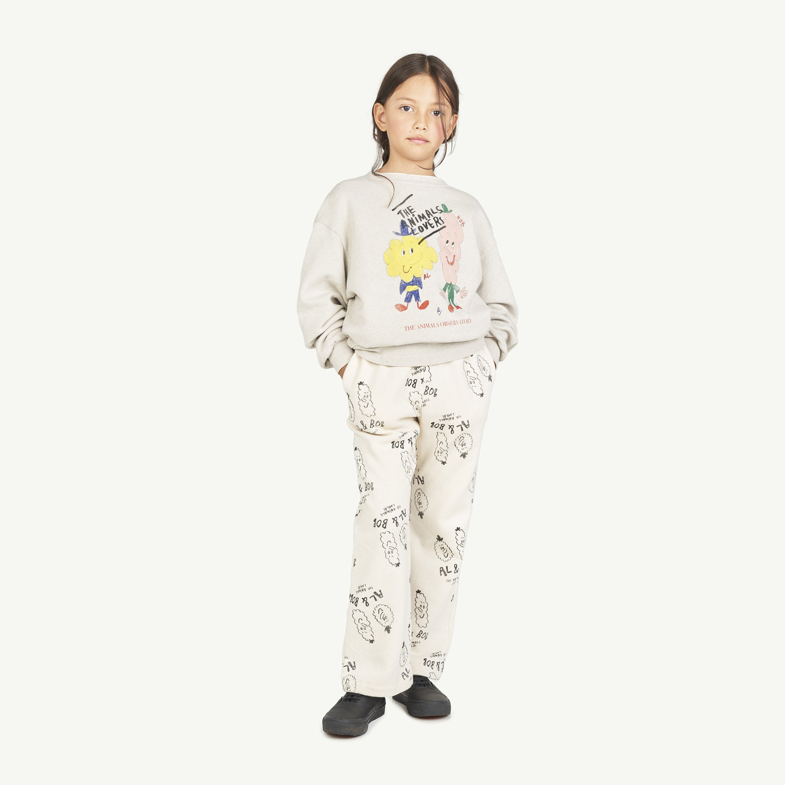 Boys & Girls Grey Printed Cotton Sweatshirt